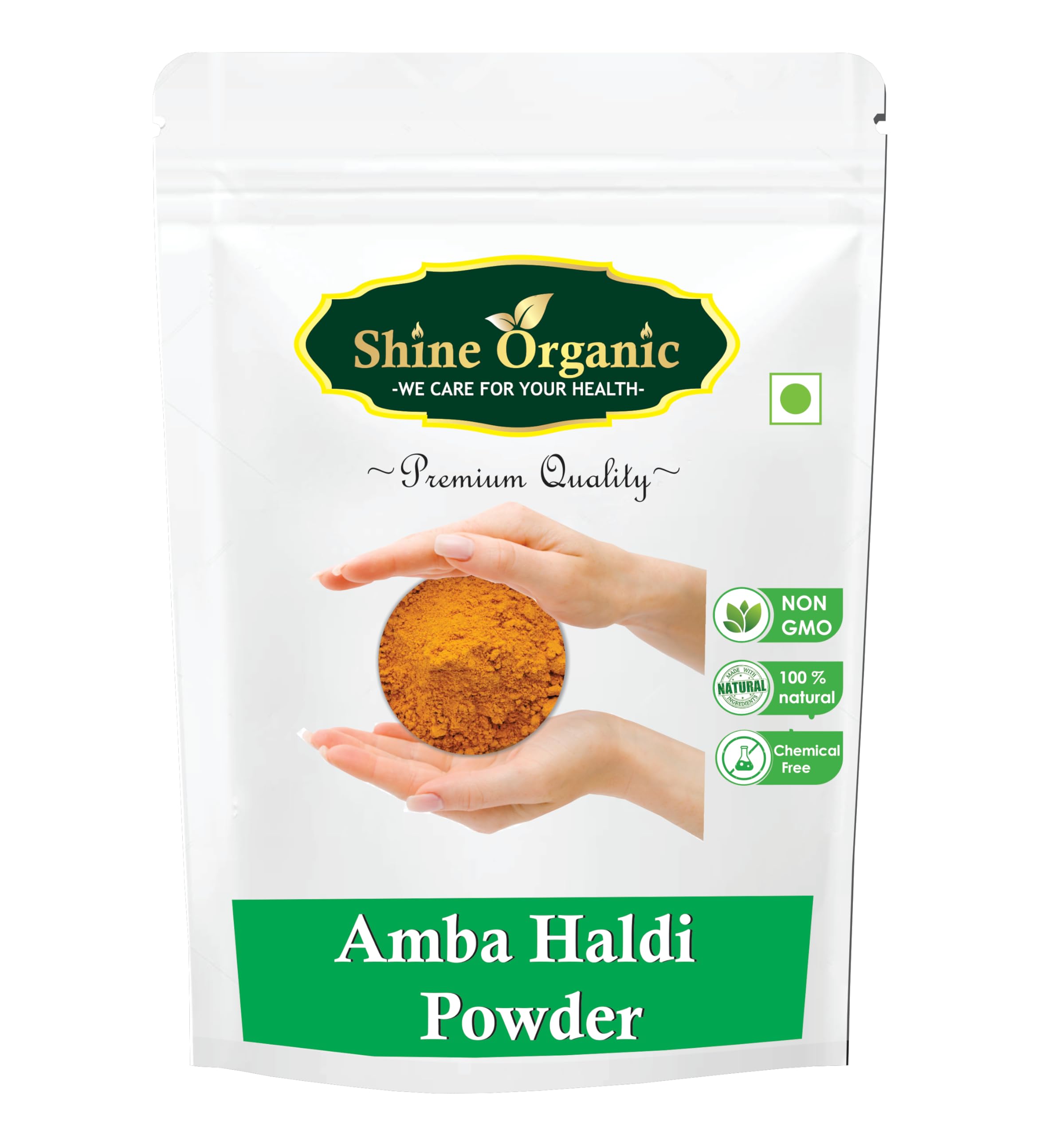 Shine Organic Amba Haldi Powder For Face - 100% Pure & Natural Turmeric Powder (100g) | Immunity Booster, Antioxidant, Anti-Aging | Reduces Wrinkles & Brightens Skin | Perfect for DIY Face Masks & Natural Skincare Routines