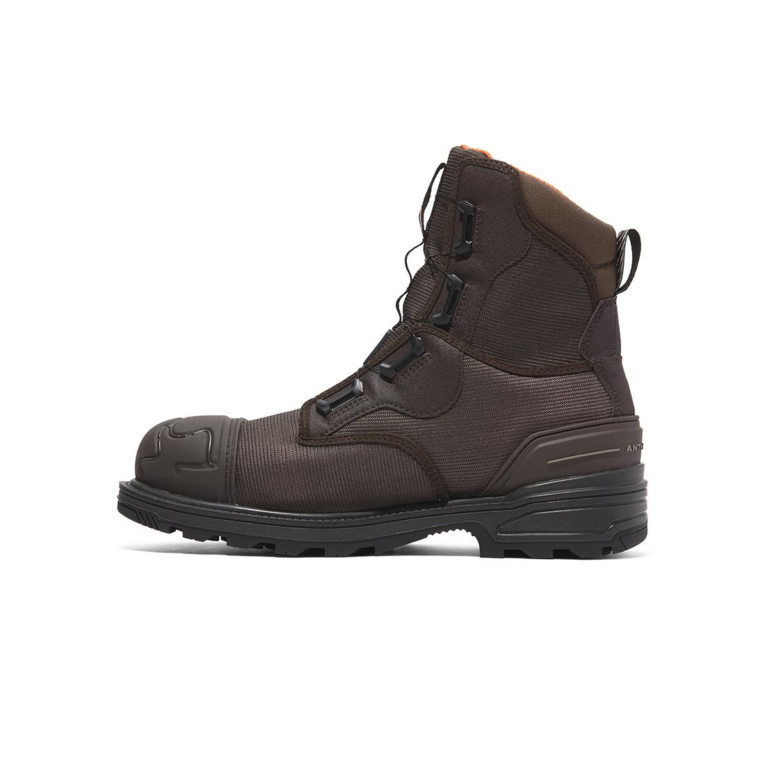 Magnitude 8 Inch Waterproof Composite Toe Work Boots with Boa Closure System - CSA Certified, Ballistic Nylon Construction in Dark Brown - Ideal for Construction, Warehouse & Outdoor Work Safety