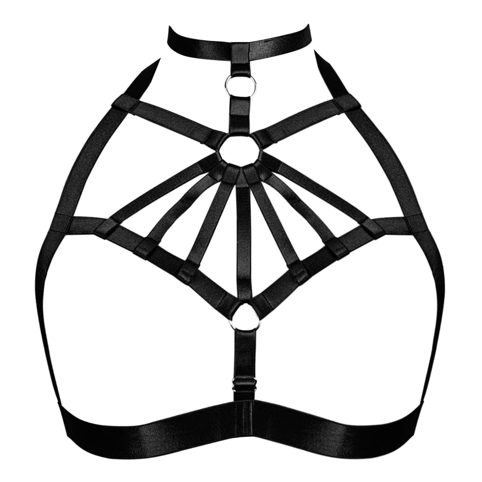 Sexy Gothic Strappy Caged Lingerie Bra for Women - Punk Fashion Elastic Harness Bustier - Perfect for Nightclubs, Costume Parties & Boudoir Photography