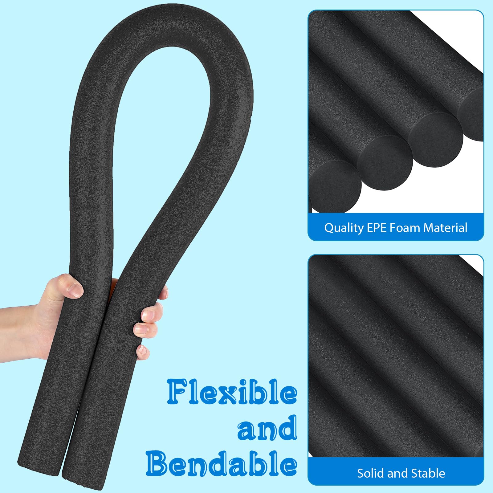 Frienda 20 Pcs Solid Pool Noodles - 1.57 x 35.83 Inches Round Foam Tubes for Swimming, DIY Crafts, Kids Floats, Backyard Parties & Summer Water Activities
