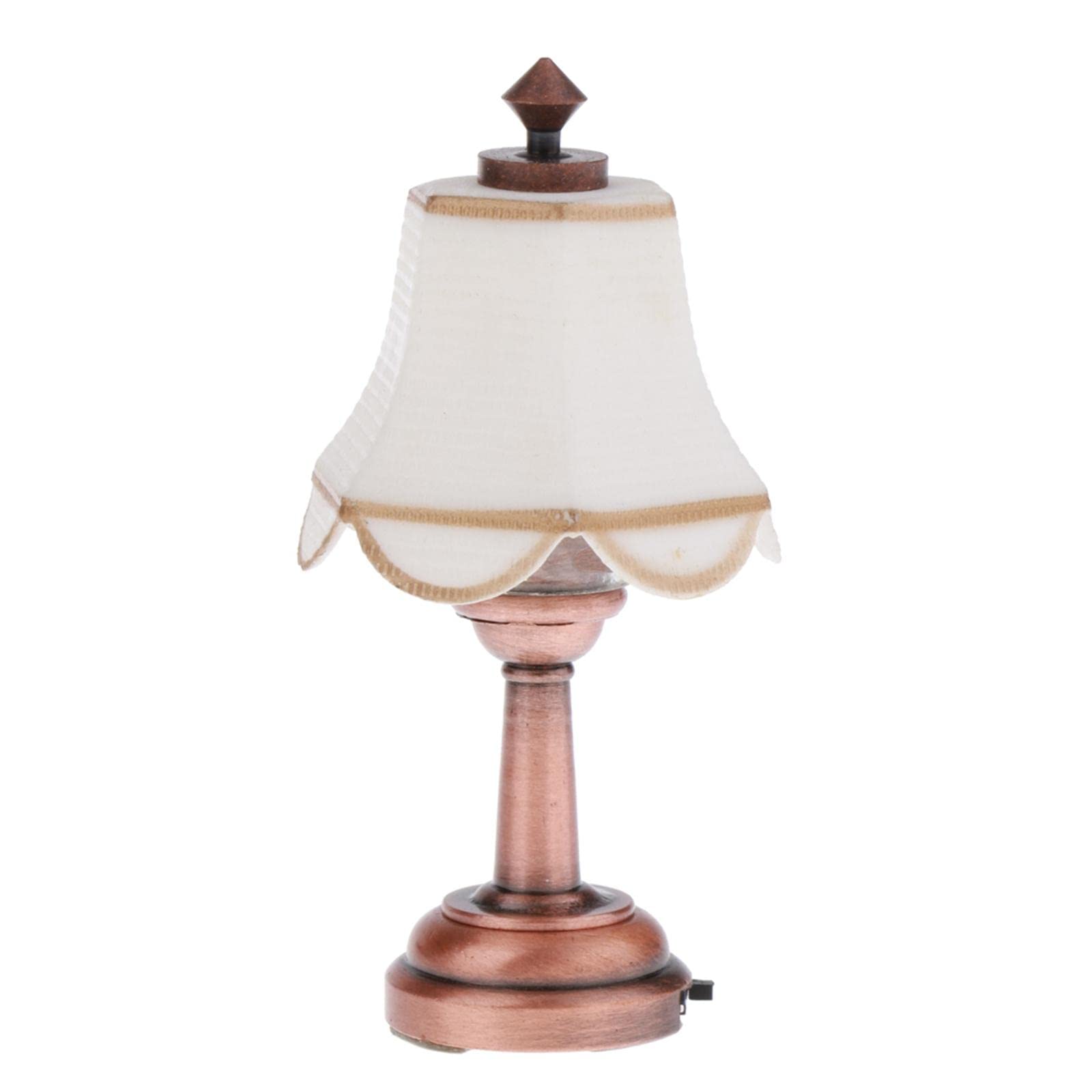 DYNWAVE Miniature LED Battery Light Desk Lamp with On/Off Switch - 1:12 Scale Dollhouse Lighting for DIY Miniature Rooms, Model Houses & Fairy Garden Decor - Perfect for Bedroom, Living Room & Craft Displays