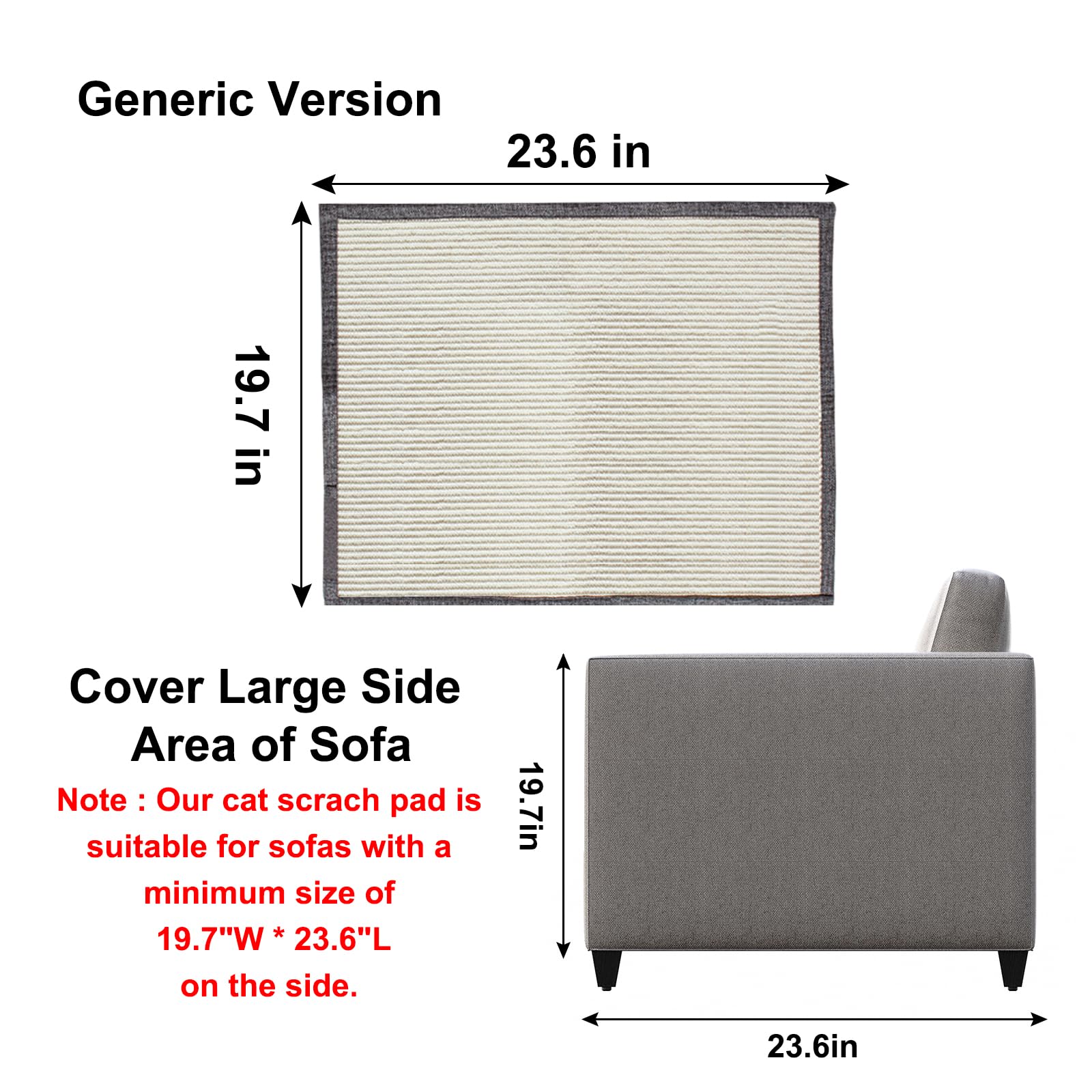 Natural Sisal Cat Scratch Furniture Protector - Sofa, Couch & Chair Protector for Indoor Cats | Prevent Scratches & Damage to Home Furniture | Perfect for Living Room, Bedroom & Home Office