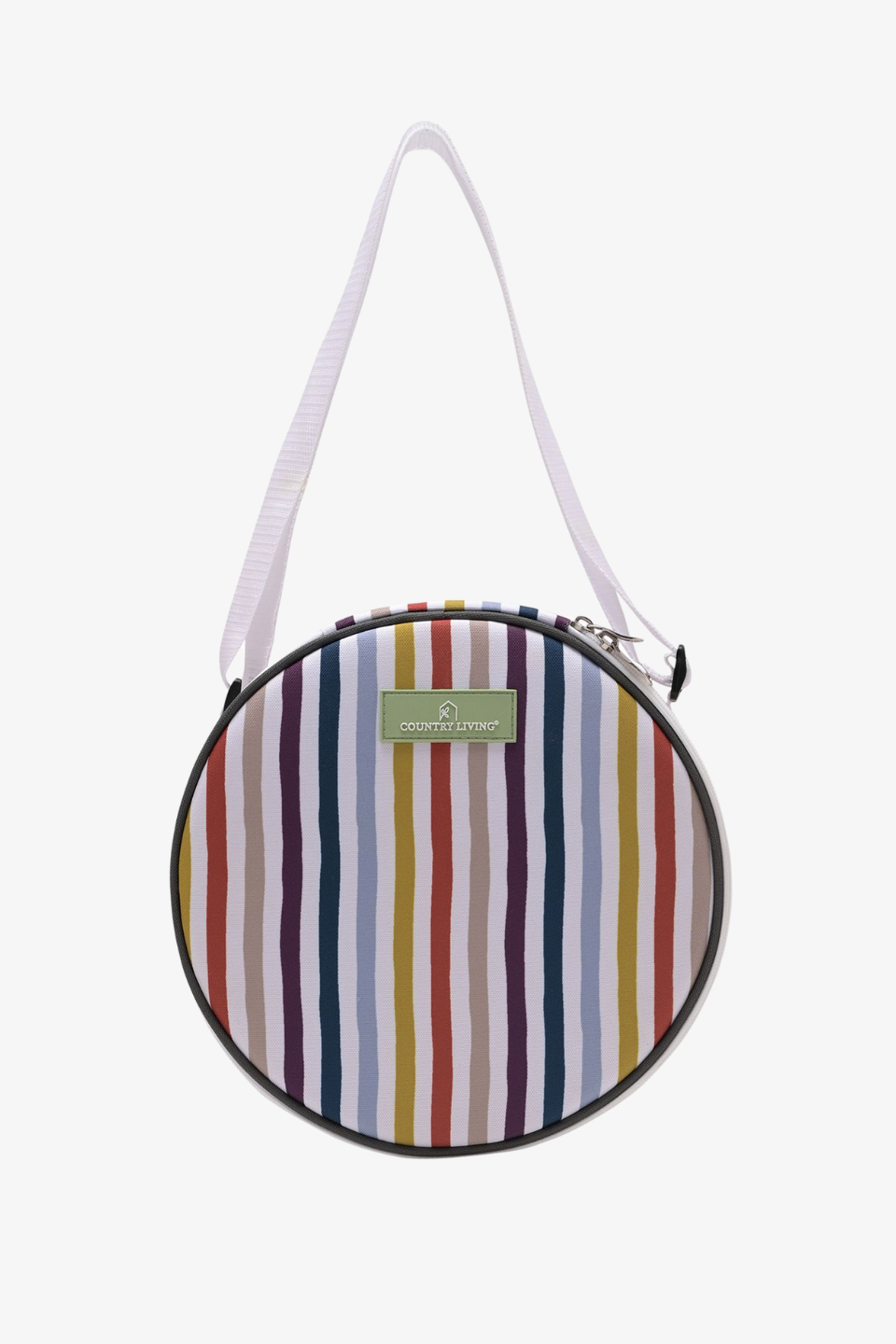 2-Person Round Stripe Picnic Basket - Insulated Cooler Bag for Outdoor Picnics, Beach Trips & Romantic Dates - Country Living Style