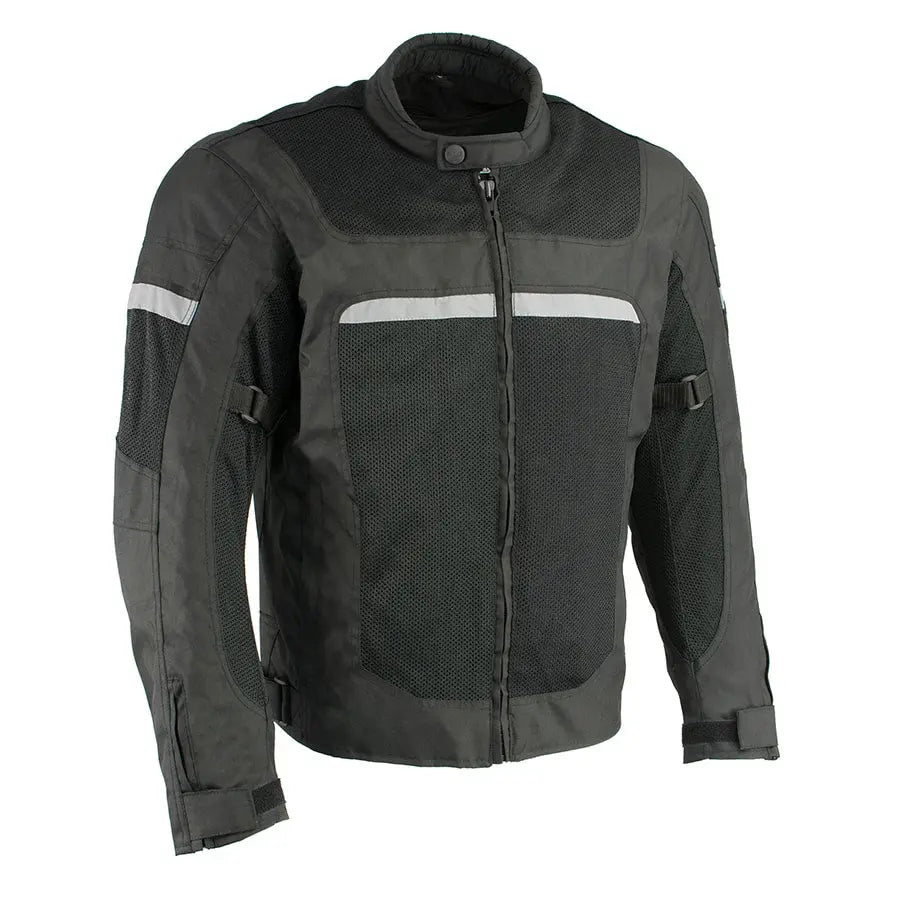 Milwaukee Leather Men's Mesh & Nylon Combo Racer Jacket - Lightweight Motorcycle Jacket for Men - Perfect for Riding, Racing & Outdoor Adventures