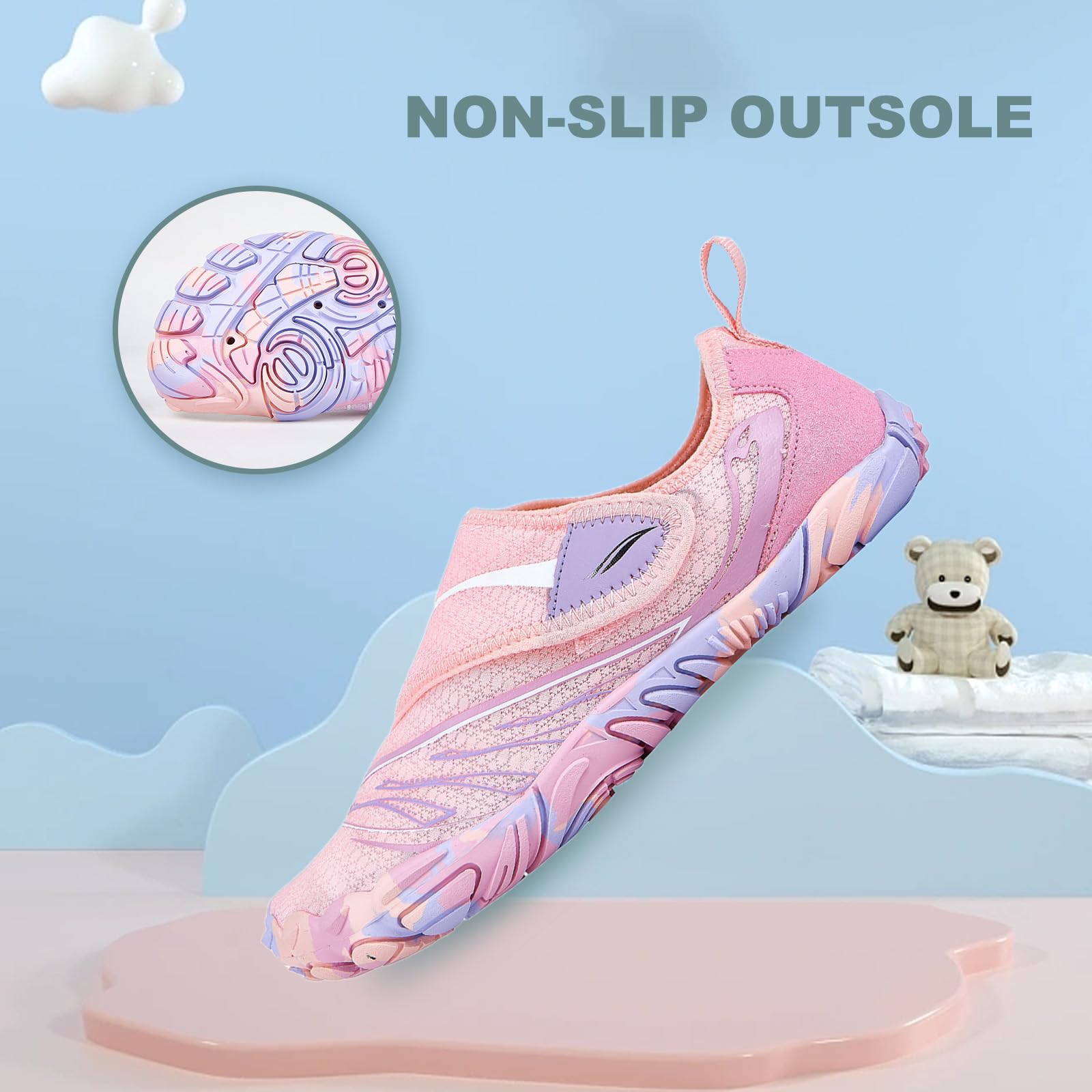 **AoSiFu Kids Water Shoes for Boys & Girls - Quick Dry Aqua Socks for Beach, Pool & Sports - Barefoot Lightweight Swim Shoes (Little Kid/Big Kid) - Perfect for Swimming, Surfing & Water Play**
