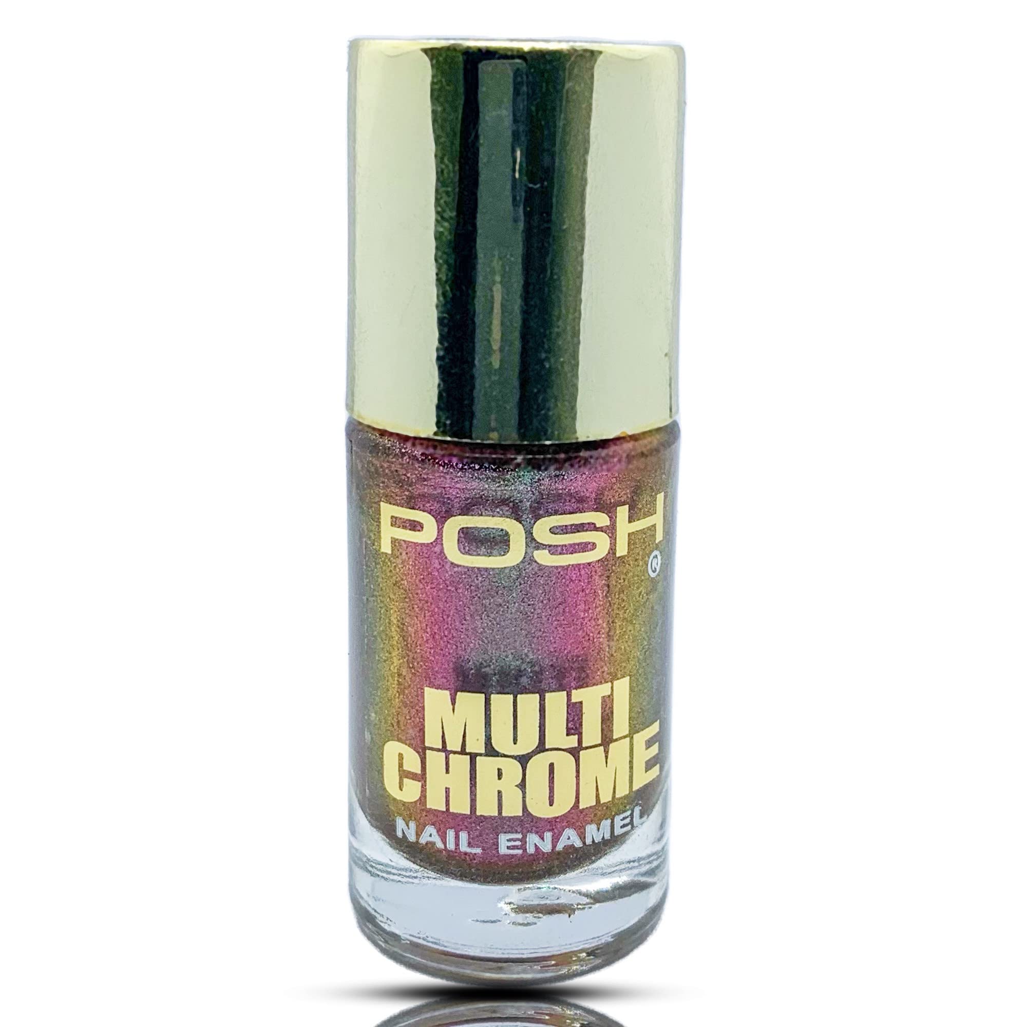 POSH Multichrome Nail Polish - 614 Avocado Pink Shifting Nail Enamel for Women | Long Lasting Chrome Nail Lacquer | Perfect for Parties, Weddings & Special Occasions