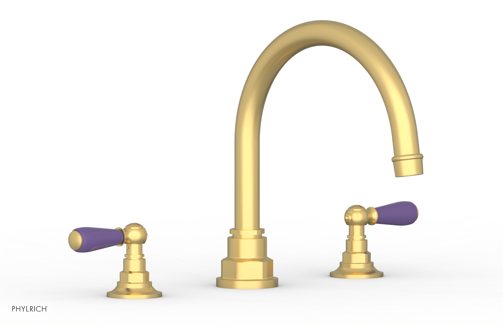 Jamestown Deck Tub Set with Lever Handles & Purple Accents - 165