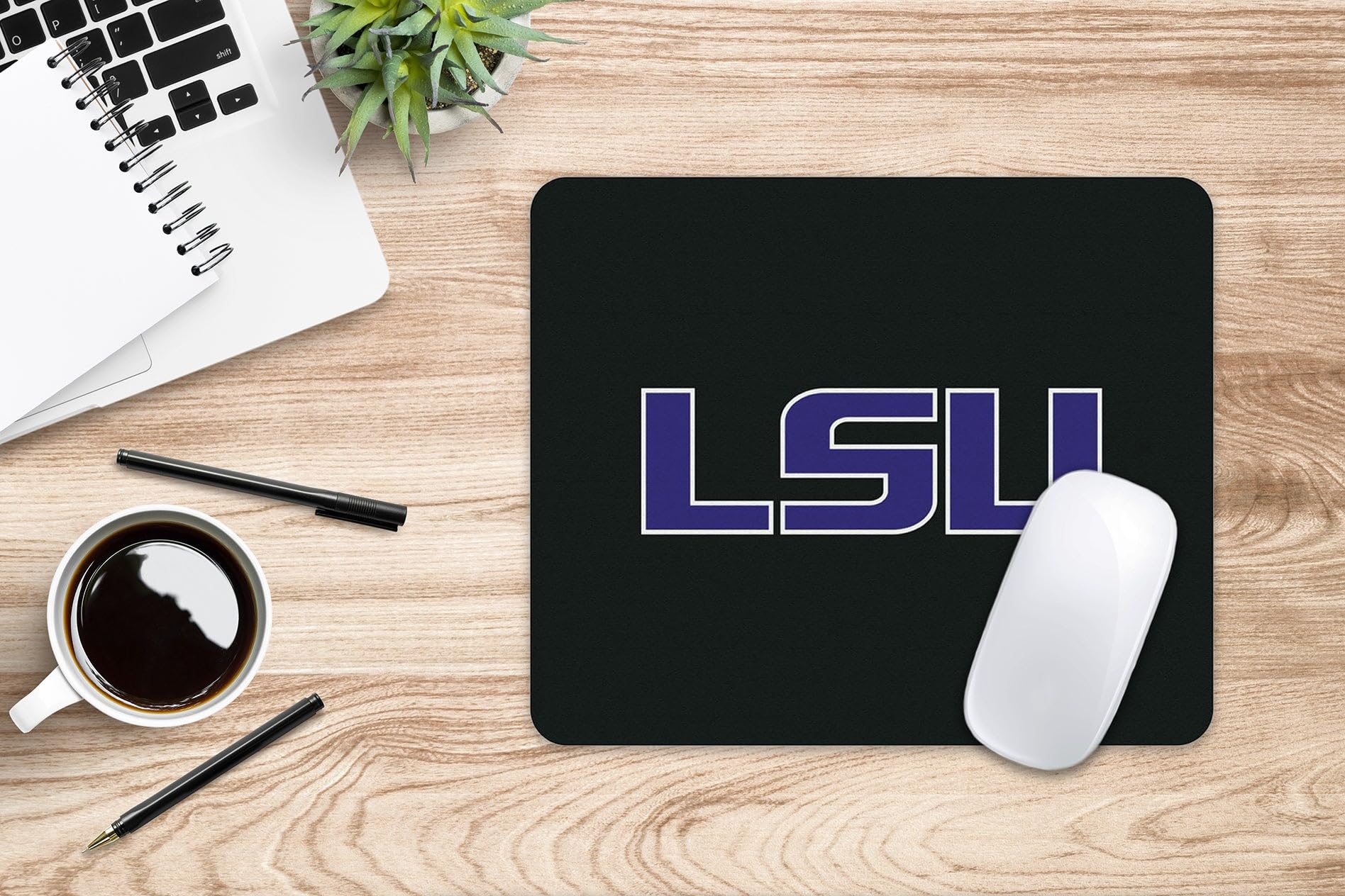 Louisiana State University Mouse Pad - Non-Slip Fabric Desk Mat with Floral Lace Design for Gaming & Office Work
