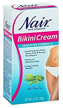 Nair Hair Remover Bikini Cream for Sensitive Skin with Green Tea Extract - 1.70 oz (Pack of 18) - Gentle Hair Removal for Bikini Line, Legs & Underarms
