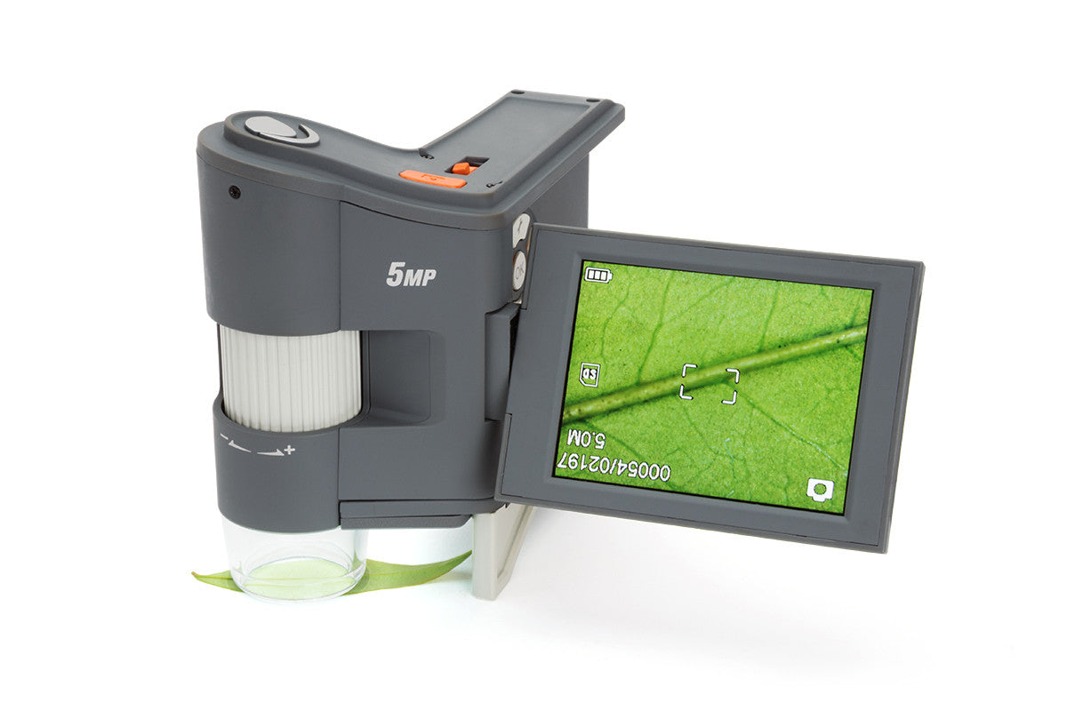 5MP LCD Digital Microscope with FlipView - Portable Handheld Magnifier for Coin Stamps Jewelry Inspection, Hobby & Science Education