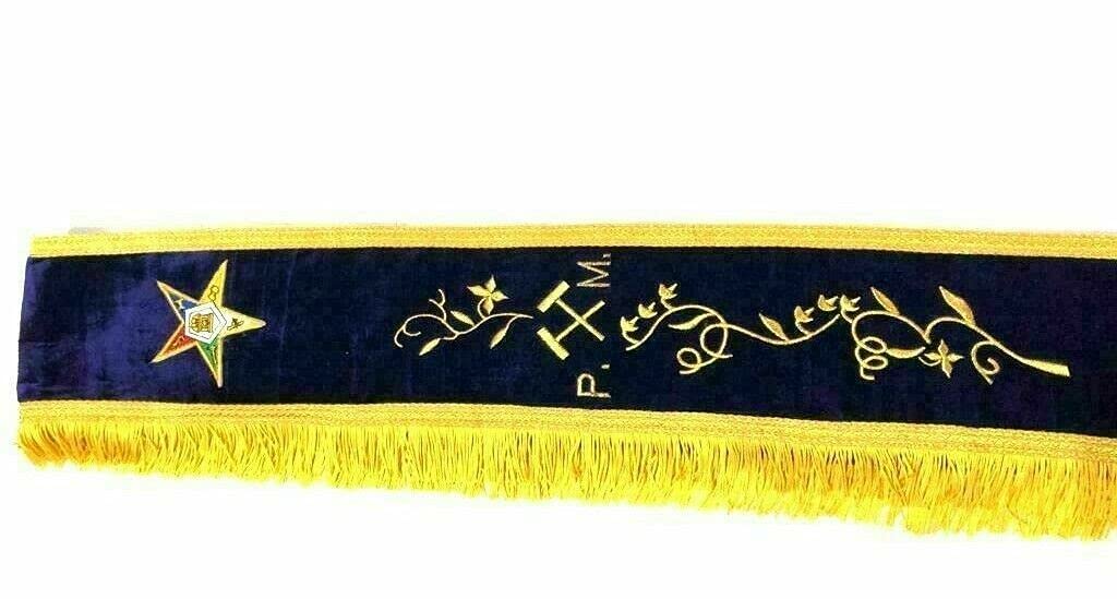 Masonic OES Past Matron Sash with Gavels - Purple Large Size for Order of the Eastern Star Ceremonies | Perfect for OES Events, Rituals & Sisterhood Gatherings