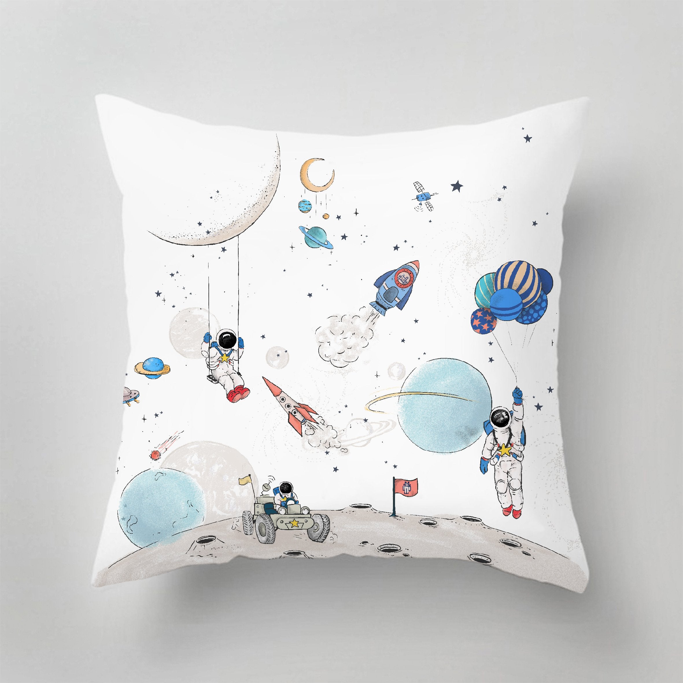 Outdoor Pillow - Into the Galaxy Pattern Waterproof Cushion for Patio, Garden & Camping - Comfortable Decorative Throw Pillow for Outdoor Furniture