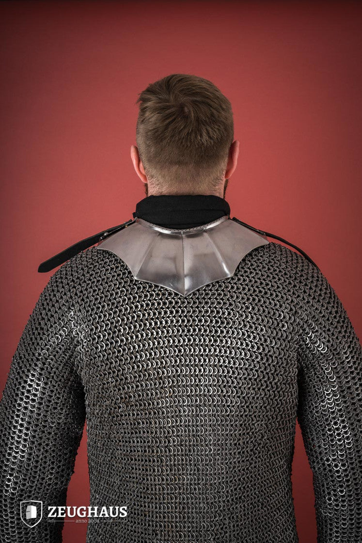 Gothic Gorget Neck Armor - 1.6mm Polished Steel for Medieval LARP, Cosplay & Renaissance Faires
