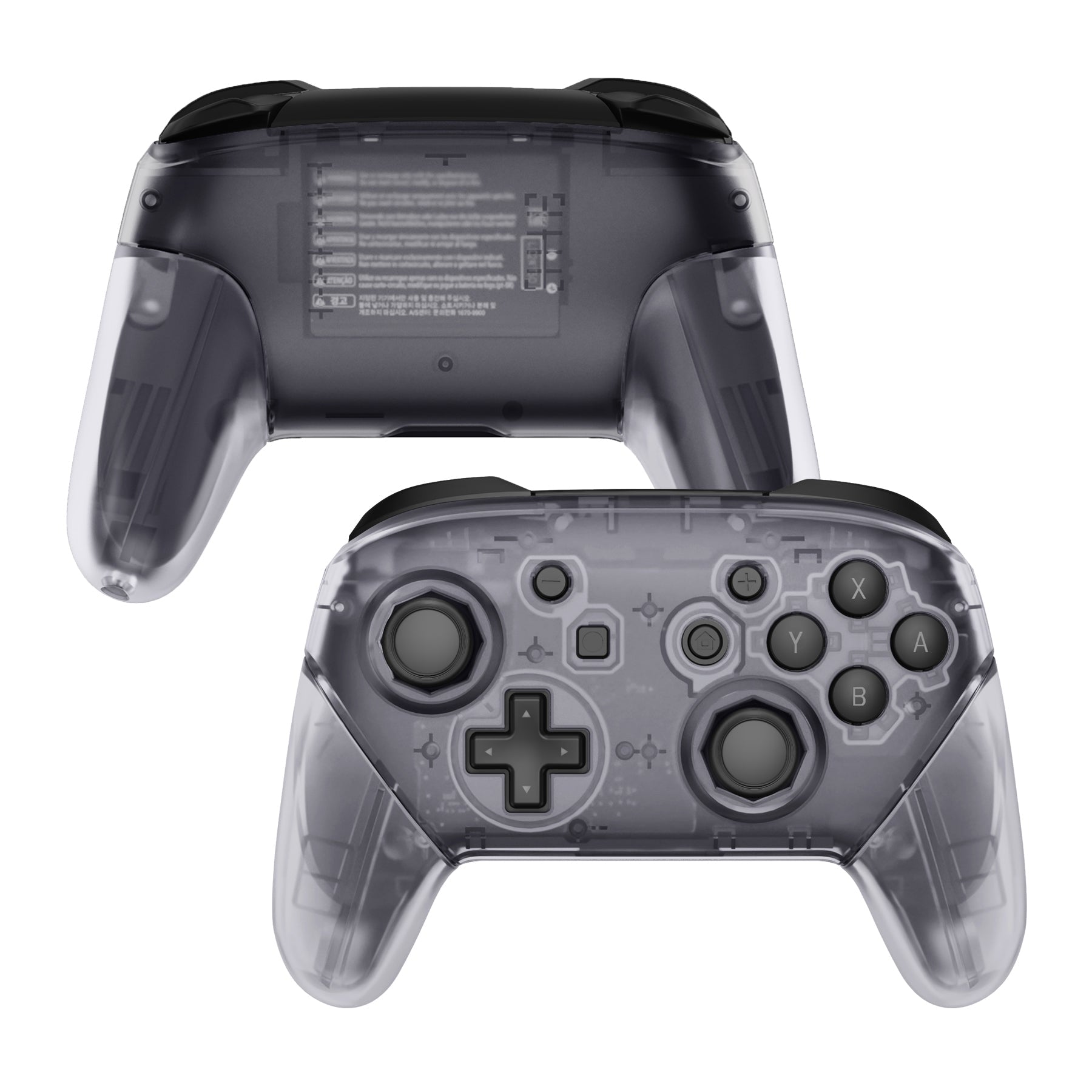 eXtremeRate Octagonal Gated Joystick Replacement Kit - Full Shell, Faceplate & Backplate Set for Nintendo Switch Pro Controller (Clear) - Perfect for Competitive Gaming & Precision Control