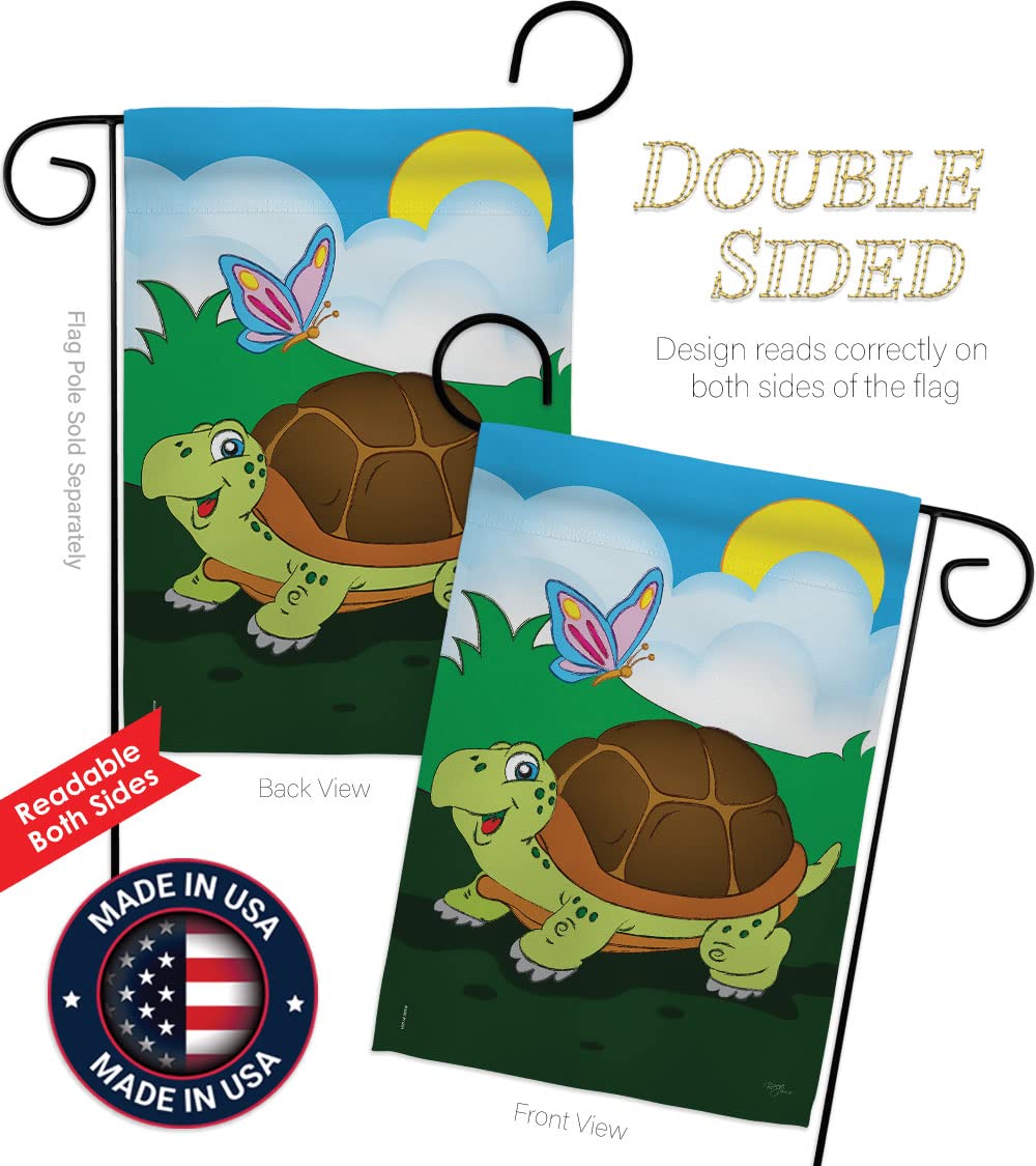 Turtle Garden Flag Set - Double-Sided Animal Decor for Yard & Home