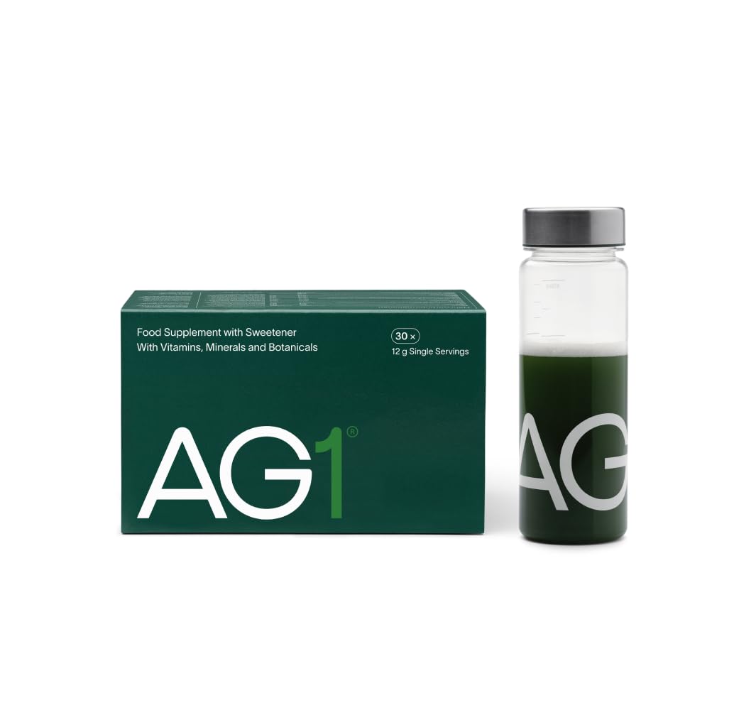 AG1 Athletic Greens Superfood Powder - 75 Vitamins & Minerals for Gut Health, Immunity & Energy | Vegan, Keto, Gluten-Free Multivitamin with Probiotics | Travel Packs (30 Count) for Active Lifestyles, Workouts & Daily Wellness