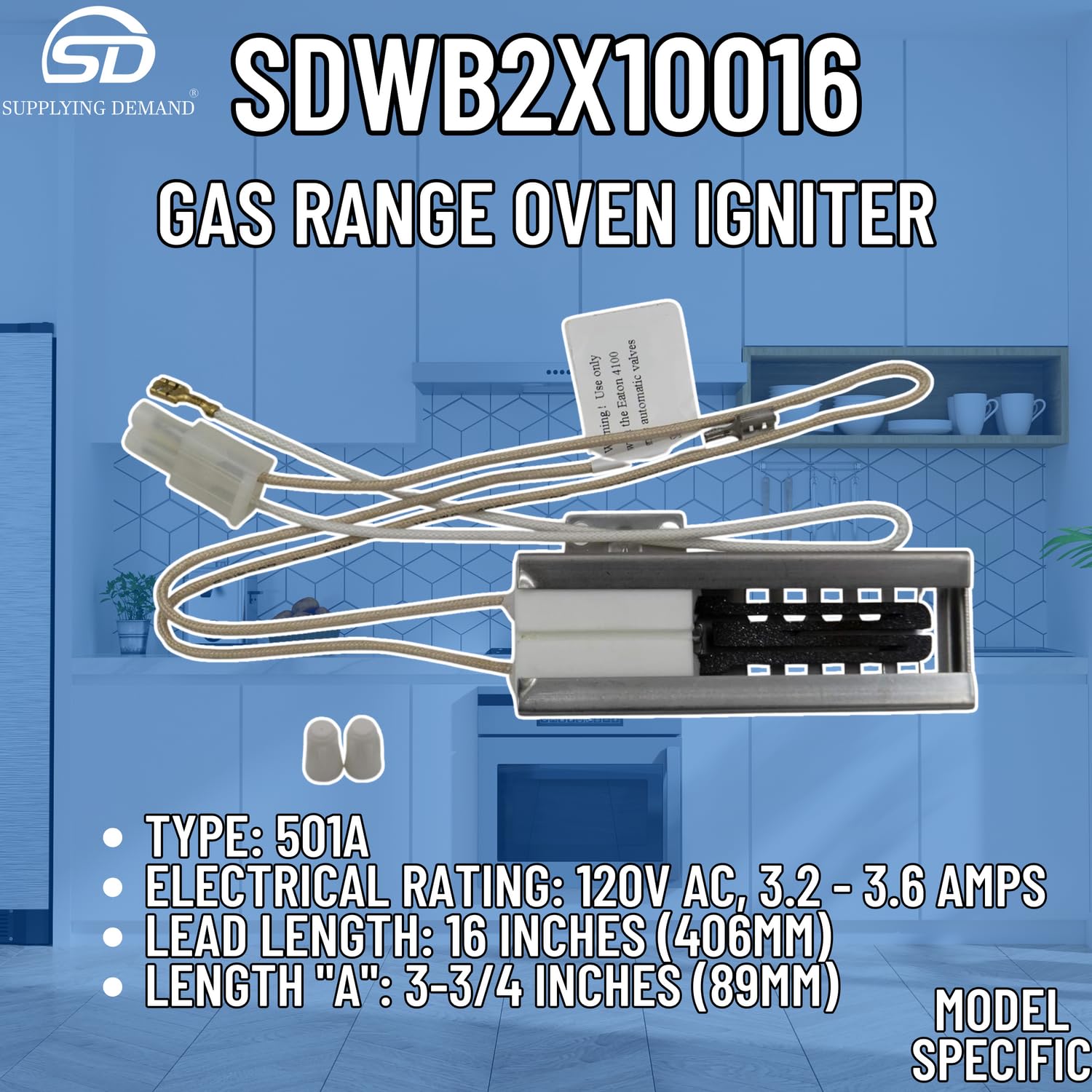WB2X10016 WB02X10016 Gas Range Oven Igniter Replacement - Compatible with Specific Models (Not Universal) - Perfect for Kitchen Appliance Repair & Maintenance