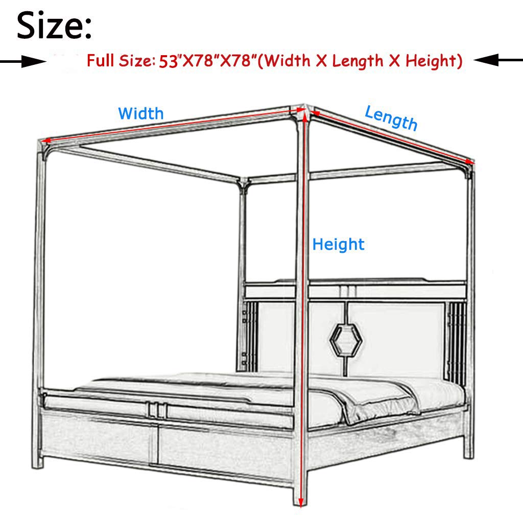 2-in-1 Double Protection Princess 4 Corner Post Bed Mosquito Net & Blackout Bed Curtains - Lightproof Privacy Canopy for Bedroom (Black, Full Size) | Perfect for Allergy Relief, Baby Protection & Romantic Bedroom Decor