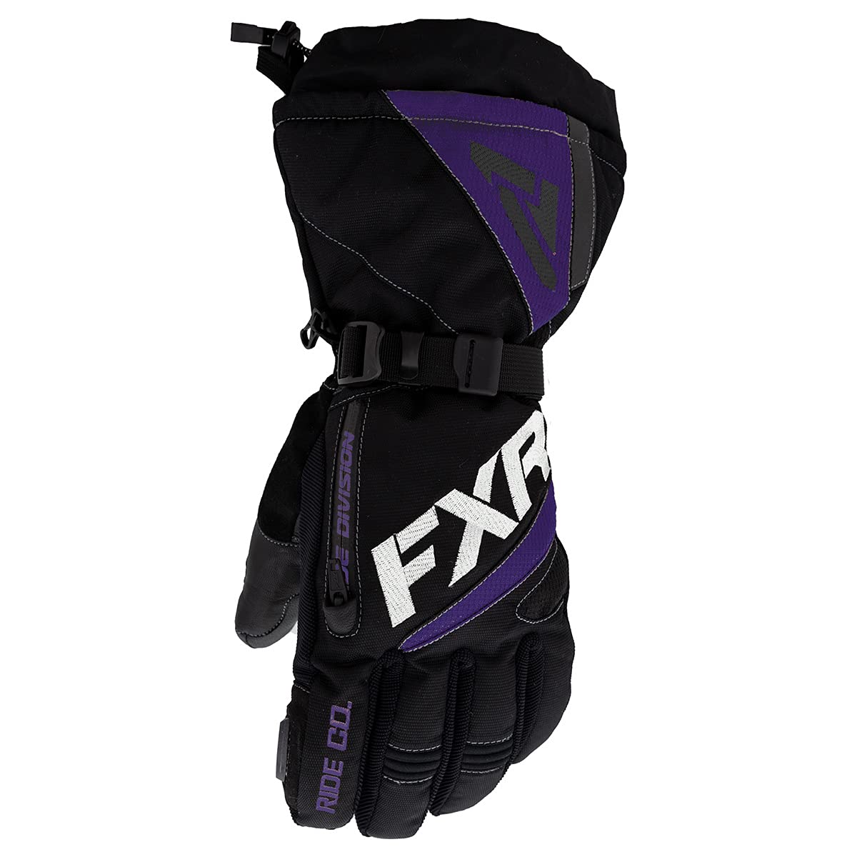 FXR Women's Fusion Glove 2025 - Black/Purple - Large - Winter Snowmobile & Motorcycle Gloves for Cold Weather Riding