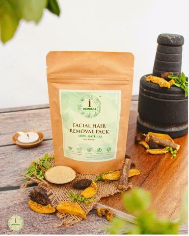 I Herbals Facial Hair Remover Wax Kit - 75g x 6 Pack | Natural Hair Removal for Women | Perfect for Eyebrows, Upper Lip & Bikini Line | At-Home Salon Quality Waxing