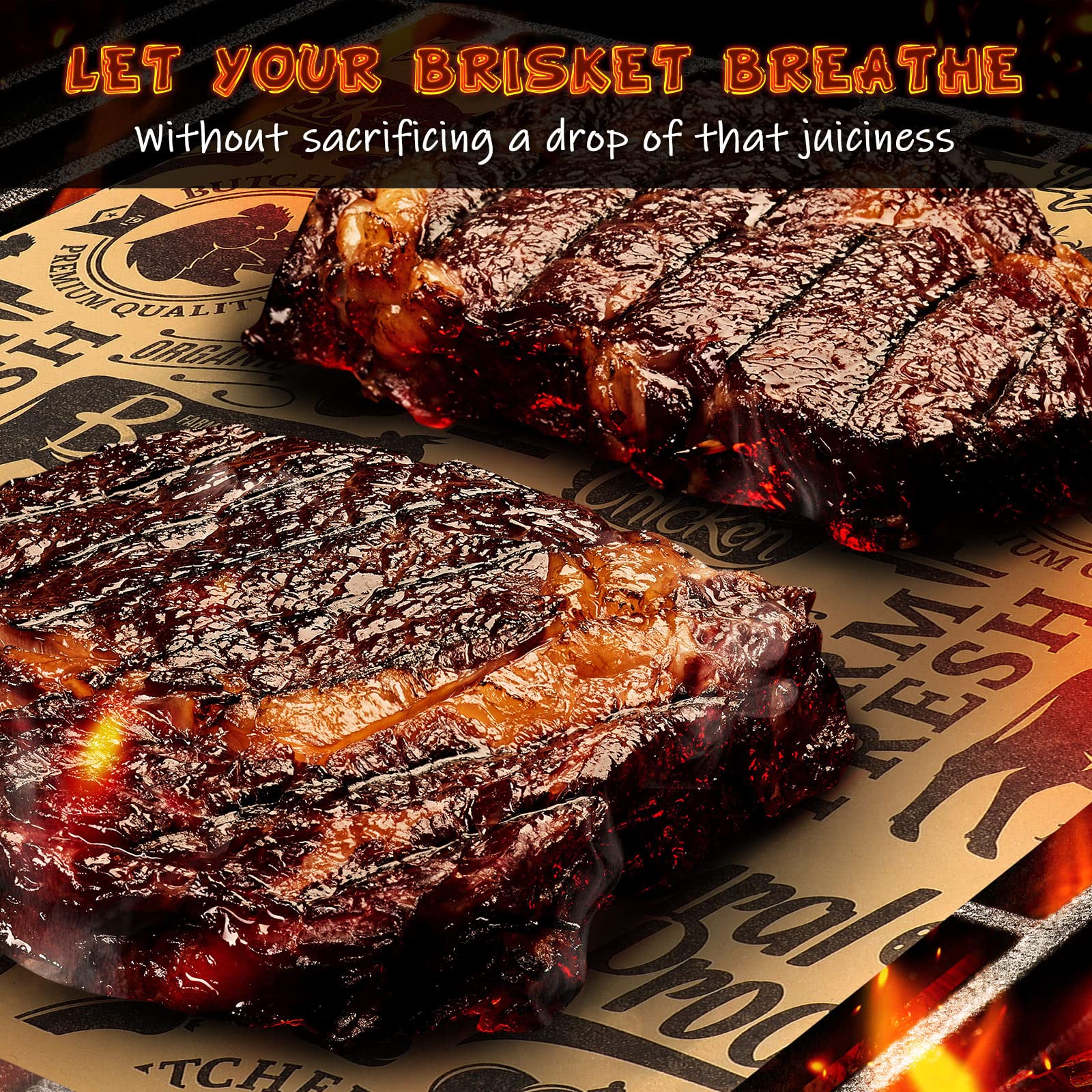 200-Piece Unbleached Uncoated Unwaxed Butcher Paper Squares - 12x12 Inch Precut Butcher Paper for Smoking, Grilling, BBQ & Food Wrapping - Ideal for Meat Smoking, Grill Cooking & Food Presentation
