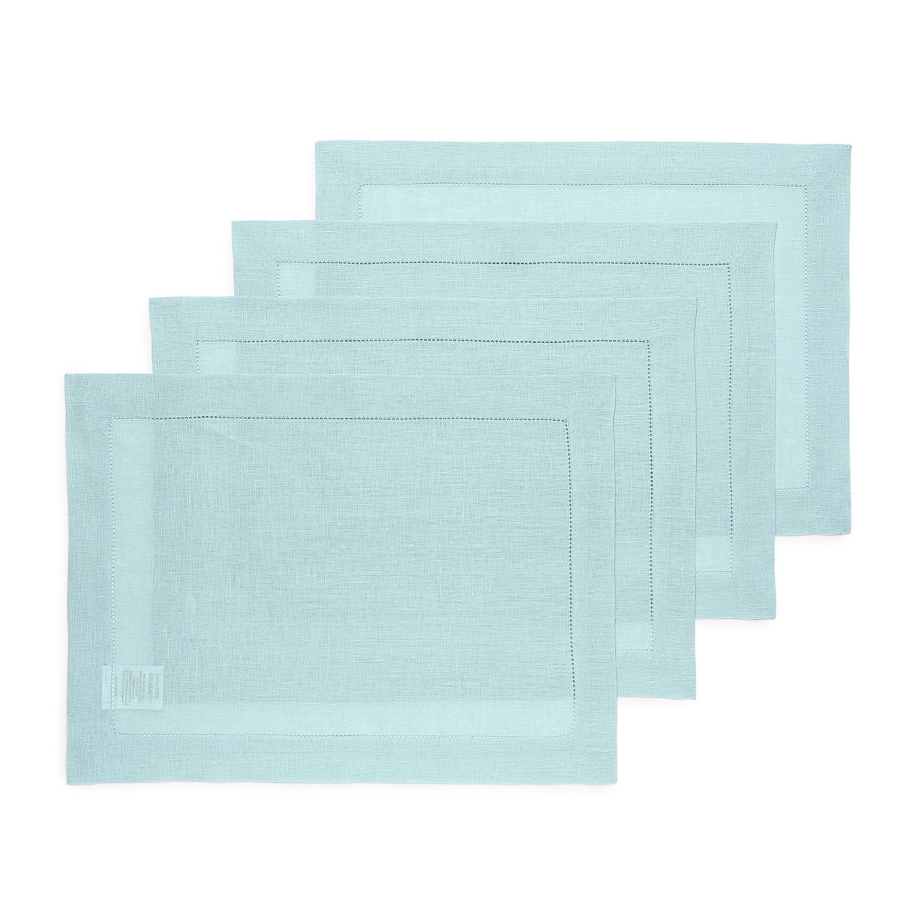 Elegant Classic Hemstitch Placemats Set of 4 - Premium Linen Table Mats for Dining Room Decor - Perfect for Thanksgiving, Christmas Dinner & Formal Entertaining
