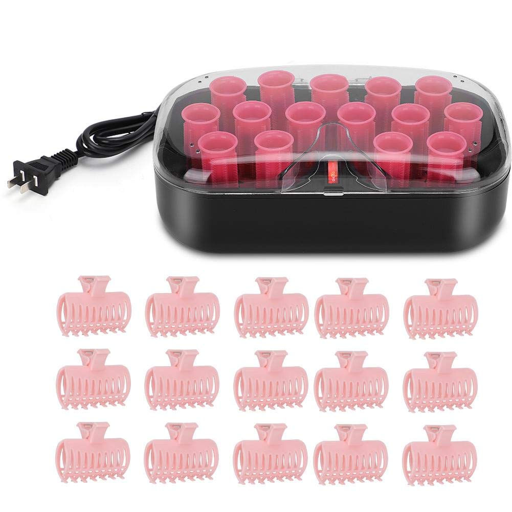 15Pcs Electric Heated Hair Curlers Set - 30mm Perm Rods with Clips for Short & Long Hair Styling, 110-220V Fast Heating Rollers for Salon & Home Use - Perfect for Parties, Weddings & Daily Styling