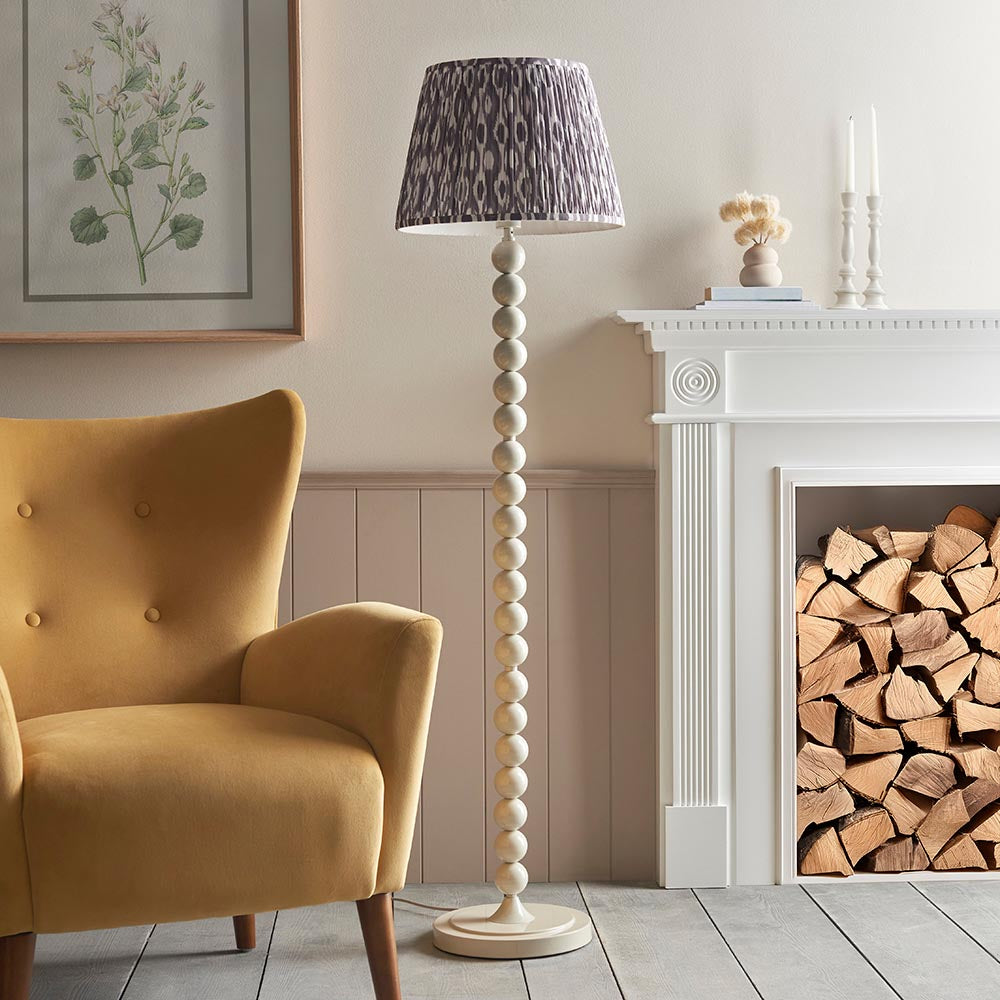 Auralis Ikat Floor Lamp with E27 Socket - Modern Handwoven Design for Living Room, Bedroom & Office Lighting