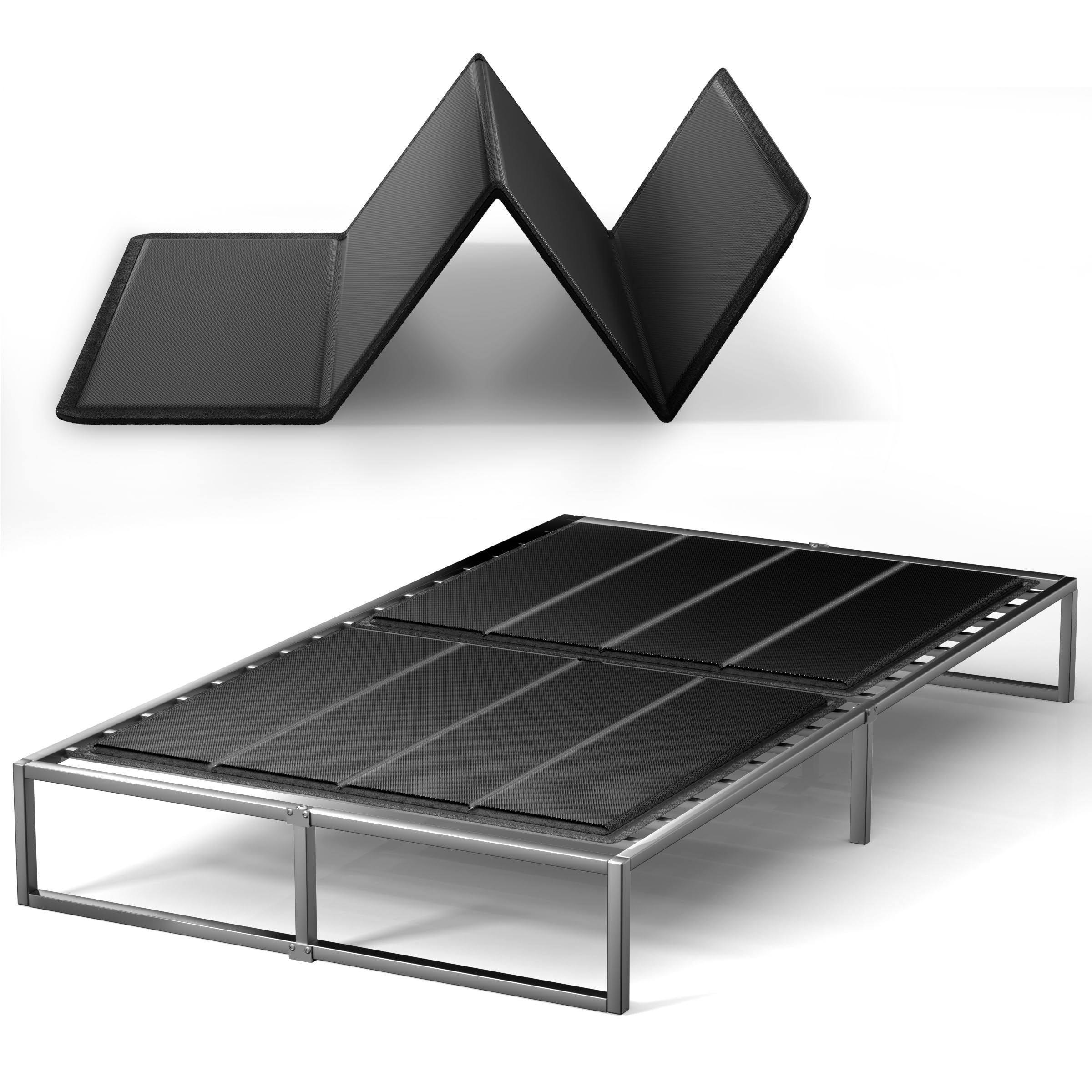 10MM Large Double Folding Spring Box Mattress - Lightweight & Thin King Size Bed Support (76x80 Inches) - No Assembly Required - Perfect for Guest Rooms, Apartments & Small Spaces
