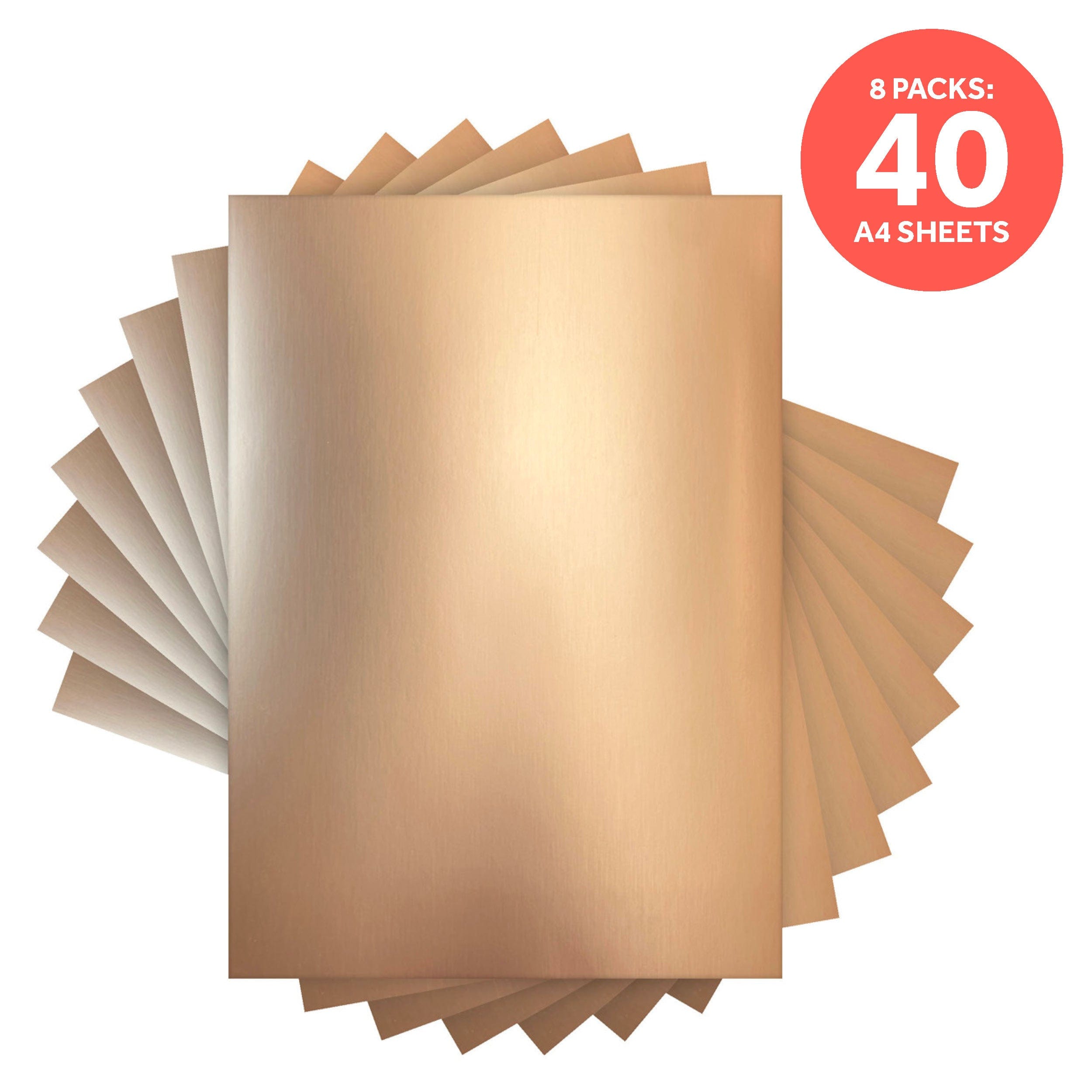 8-Pack Mirror Card Satin Finish Burnished Rose A4 Size (9473E8) - Perfect for Scrapbooking, DIY Crafts, and Wedding Invitations