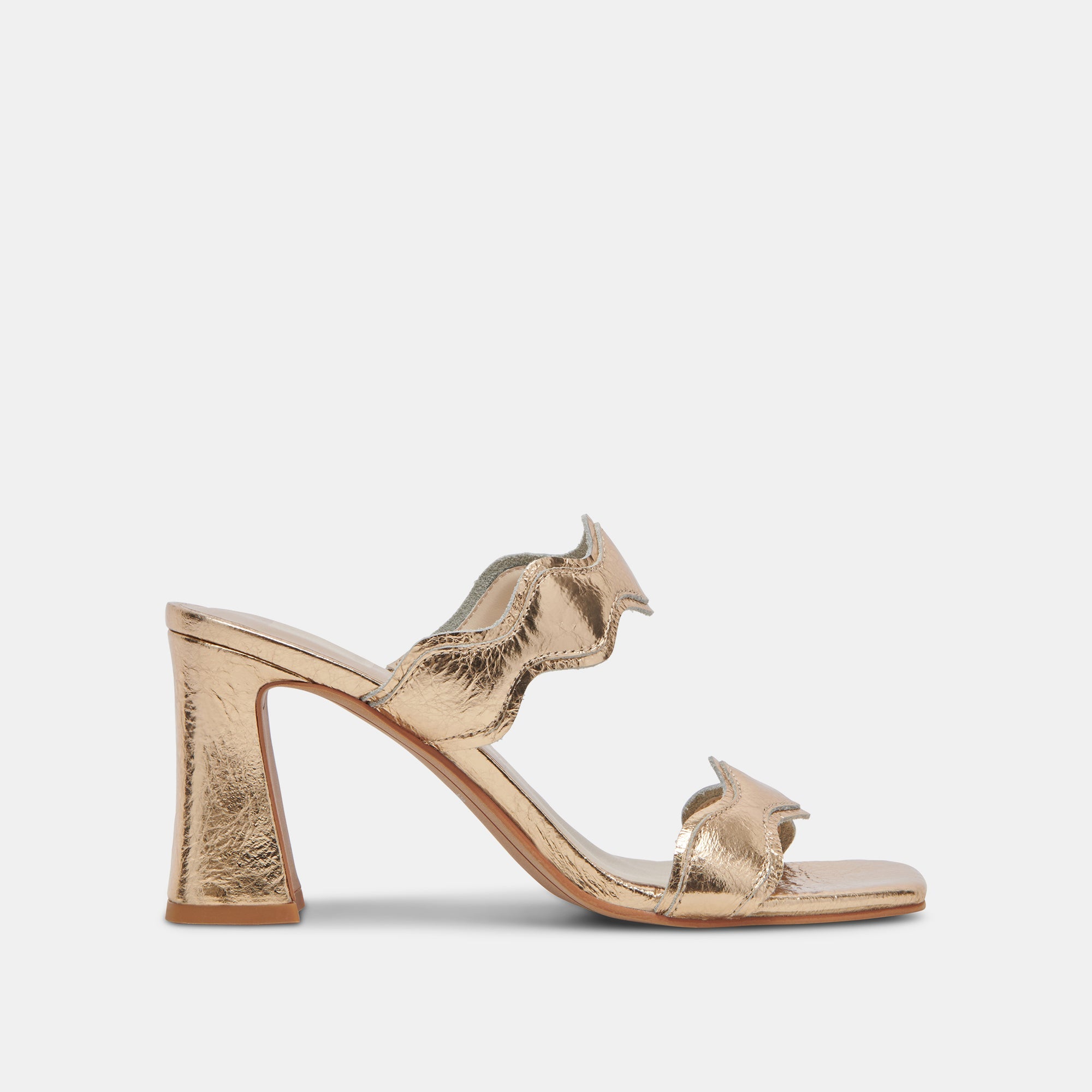 ILVA Women's Gold Distressed Leather Heels - Comfortable High Heel Shoes for Party, Wedding & Evening Wear - Stylish Dress Pumps for Women