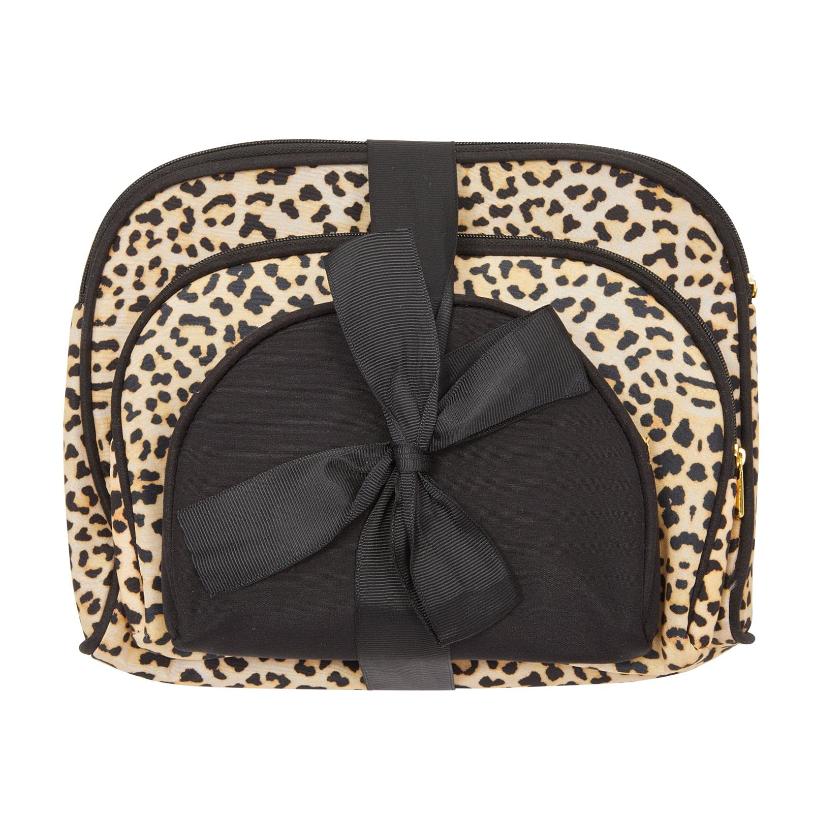 3-Piece Leopard Print Makeup Bags Set for Women - Waterproof Cosmetic Travel Pouch & Toiletry Organizer - Perfect for Travel, Gym, and Daily Essentials Storage