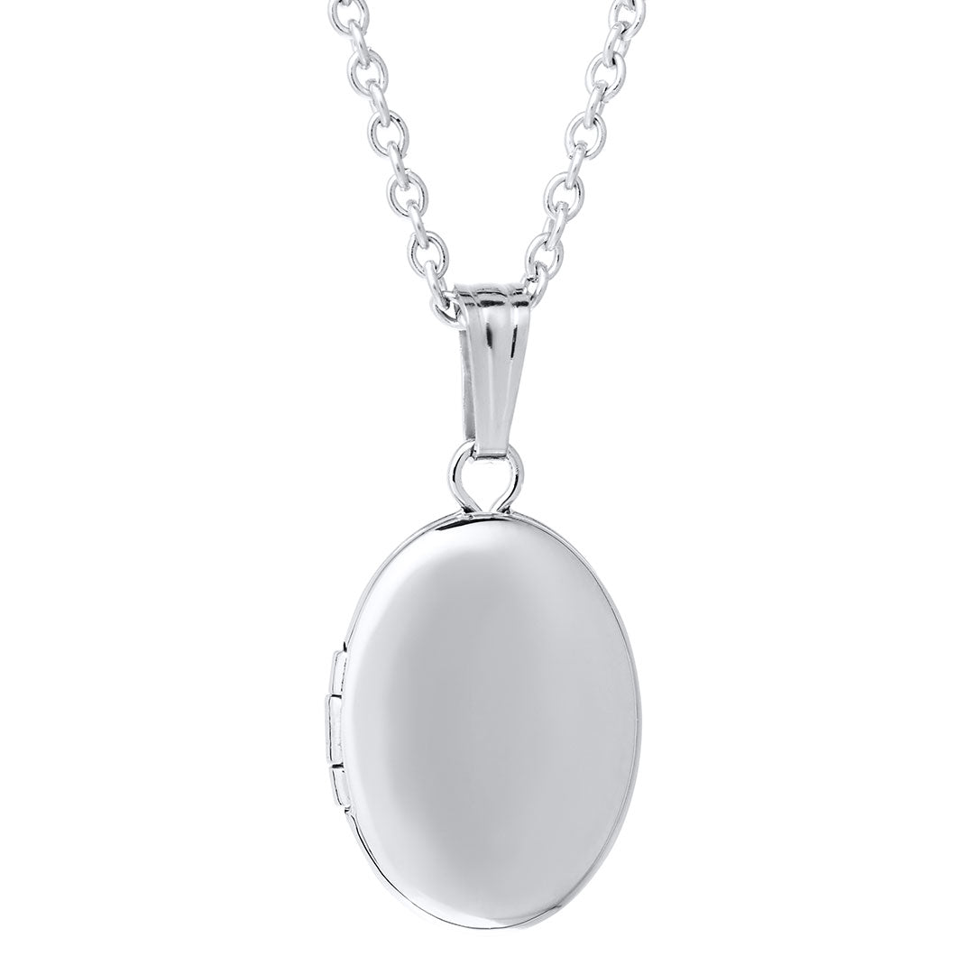 Sterling Silver Oval Locket Necklace for Kids - Personalized Photo Pendant Jewelry Gift for Girls - Perfect for Birthdays, First Communion & Special Occasions