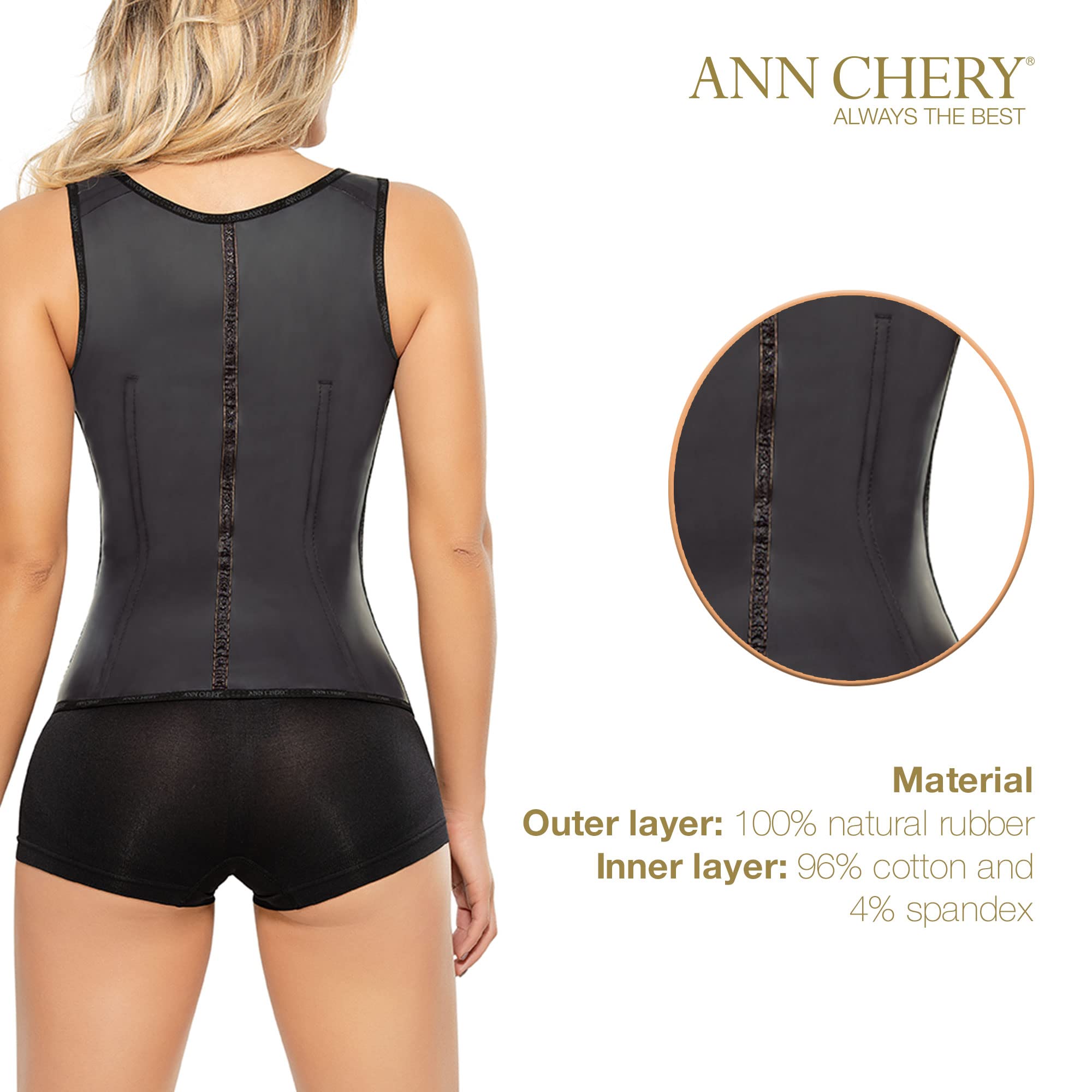 Ann Chery Corset Waist Trainer for Women - Colombian Waist Cincher with Straps & 3 Hook Closure - Body Shaper for Weight Loss & Tummy Control - Perfect for Workouts, Postpartum & Everyday Wear