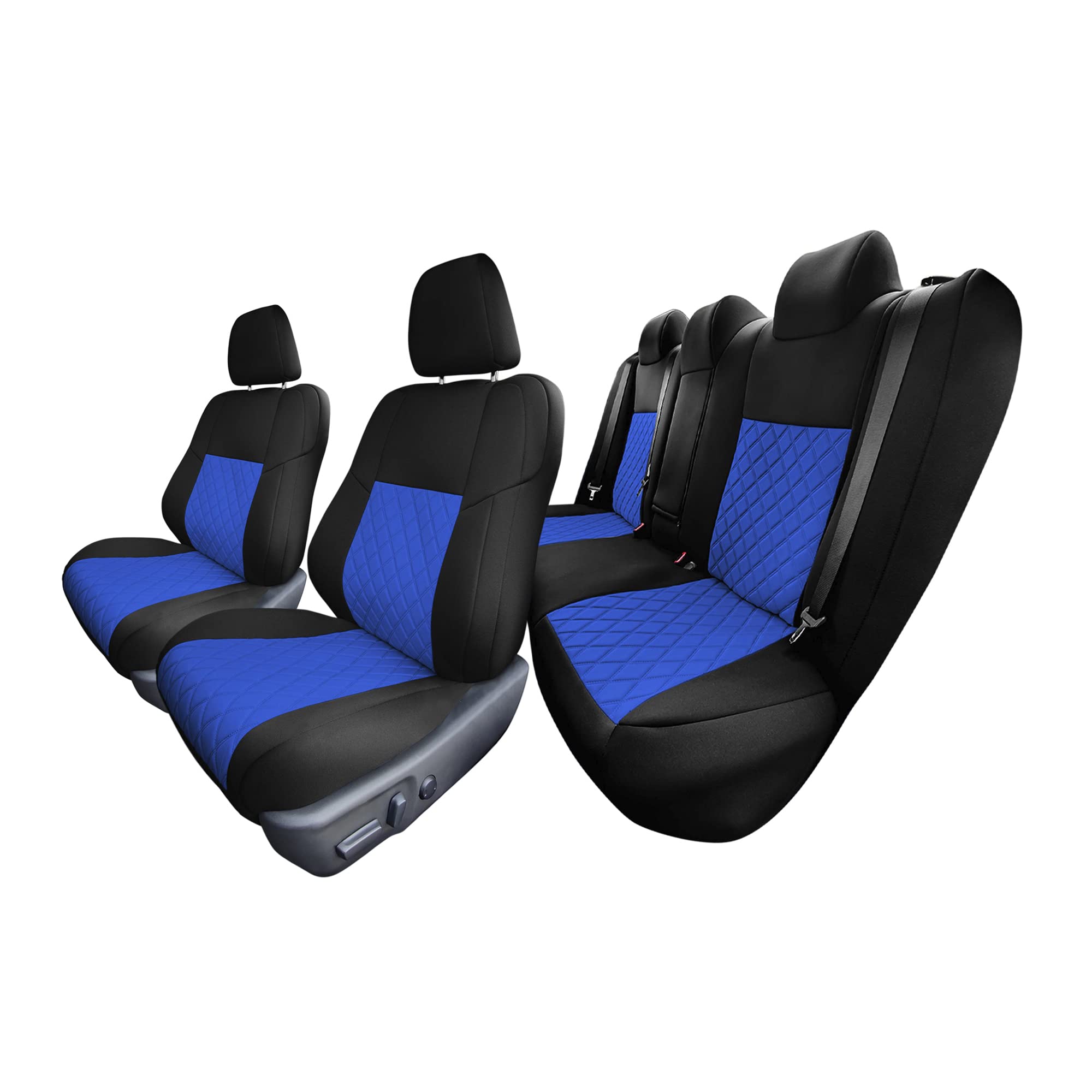 Custom Fit Neoprene Seat Covers for Toyota Camry LE/SE/XSE/XLE (2012-2017) - Waterproof Blue Car Seat Covers Full Set | Durable Interior Accessories for Road Trips & Daily Commute