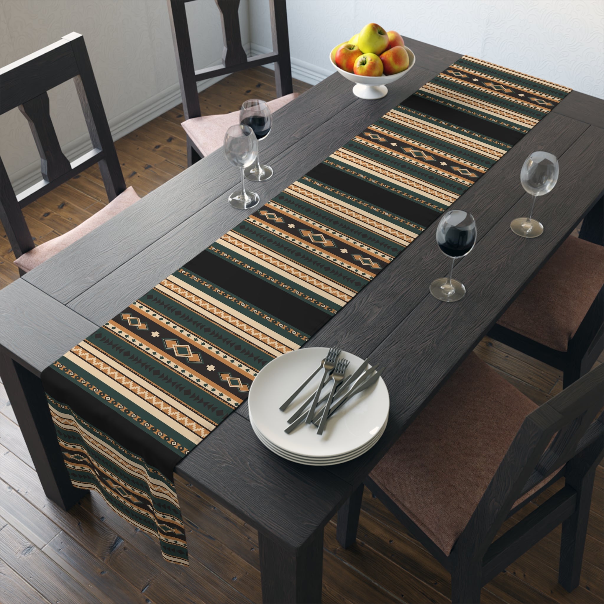 Southwestern Table Runner - Cotton or Polyester, 2 Sizes (36x12 & 72x14 inches) with Rolling Hills Design - Perfect for Dining Room Decor, Kitchen Table Setting & Western Home Decor