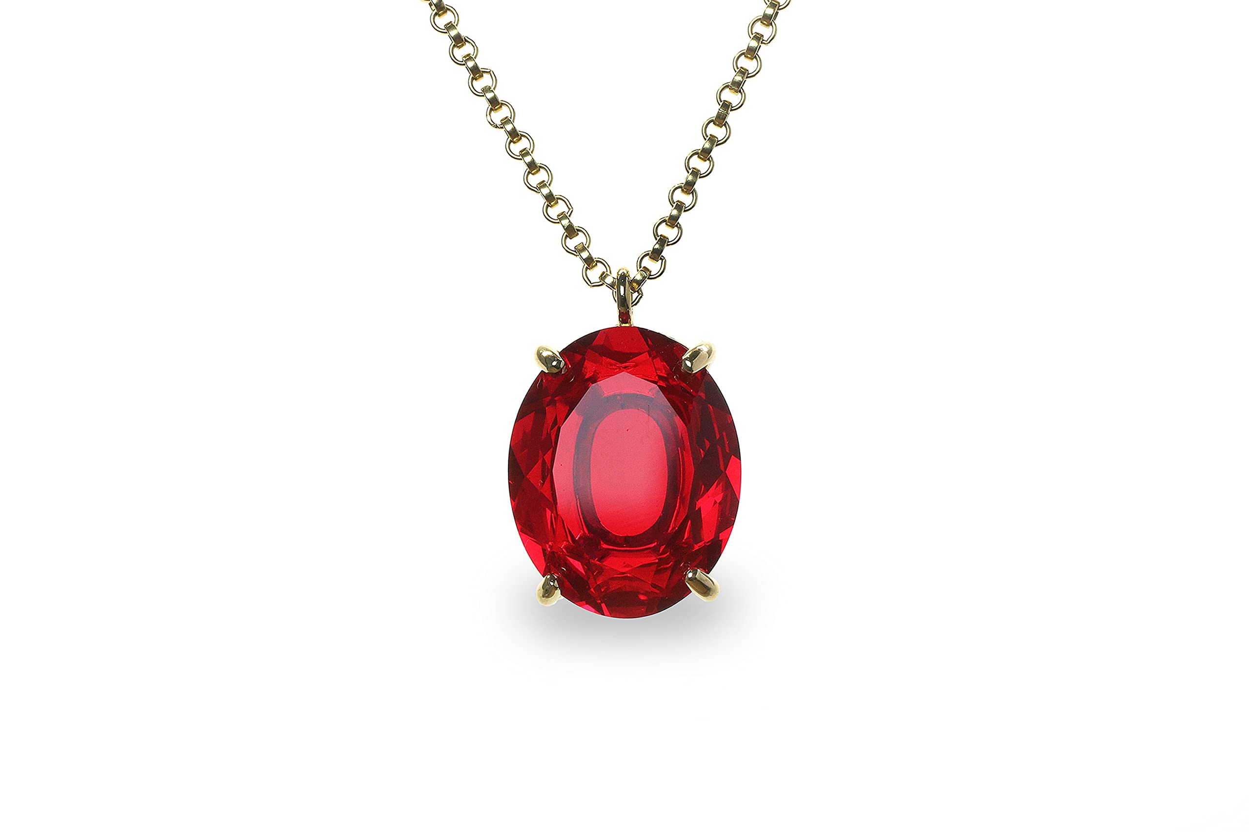 Anemone Bold Ruby Necklace - Custom Birthstone Jewelry for Women, Handmade Bridal & Fashion Necklace - Elegant Birthday & Anniversary Gift for Her with Gift Box - Perfect for Weddings, Date Nights & Special Occasions