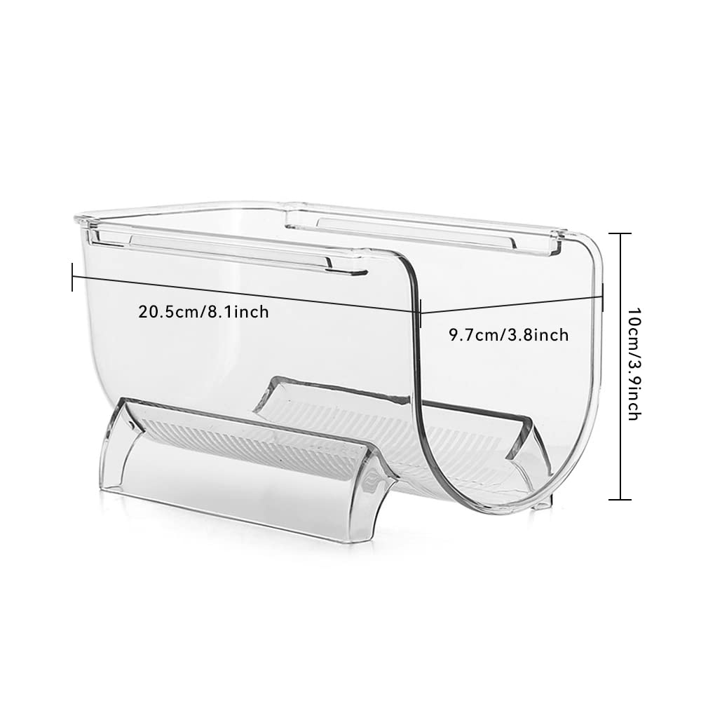 2 Pack Stackable Plastic Bottle Rack - Fridge Organizer for Wine, Beer & Soda Bottles - Space Saving Kitchen Storage Solution for Home & Office