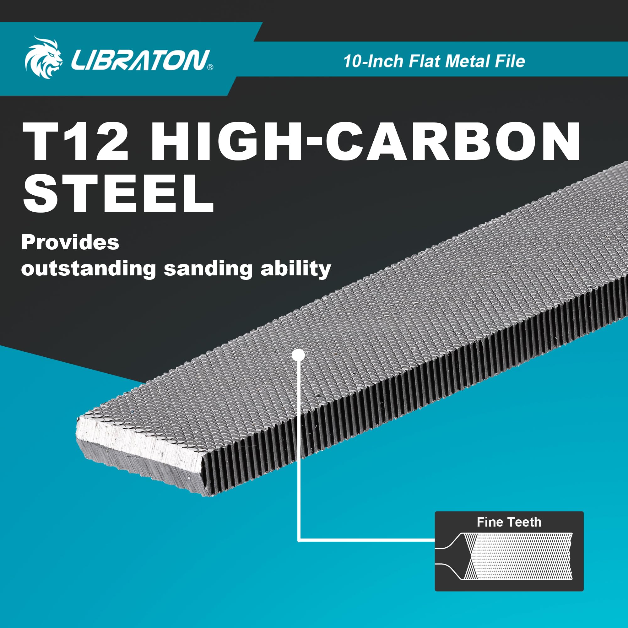 10-Inch Flat Metal File - High Carbon Steel File with Ergonomic Handle for Metalworking, Wood & Plastic - Perfect for Refining, Shaping & Scraping - Ideal for DIY Projects, Automotive Repair & Home Improvement