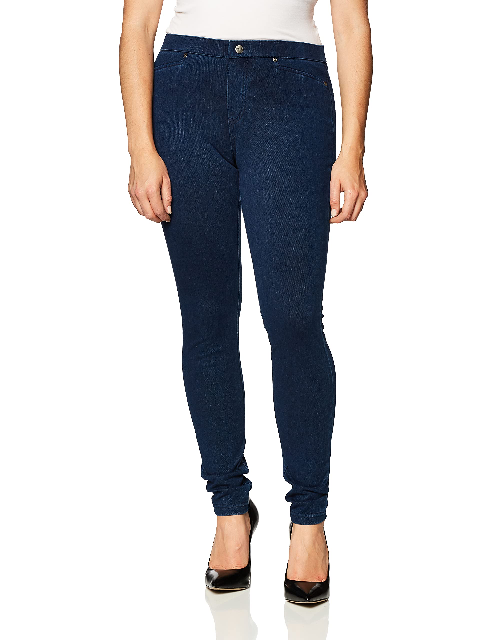 Hue Women's Super Smooth Denim Leggings - High Waist Stretchy Jeggings for Everyday Comfort | Perfect for Work, Yoga & Casual Wear