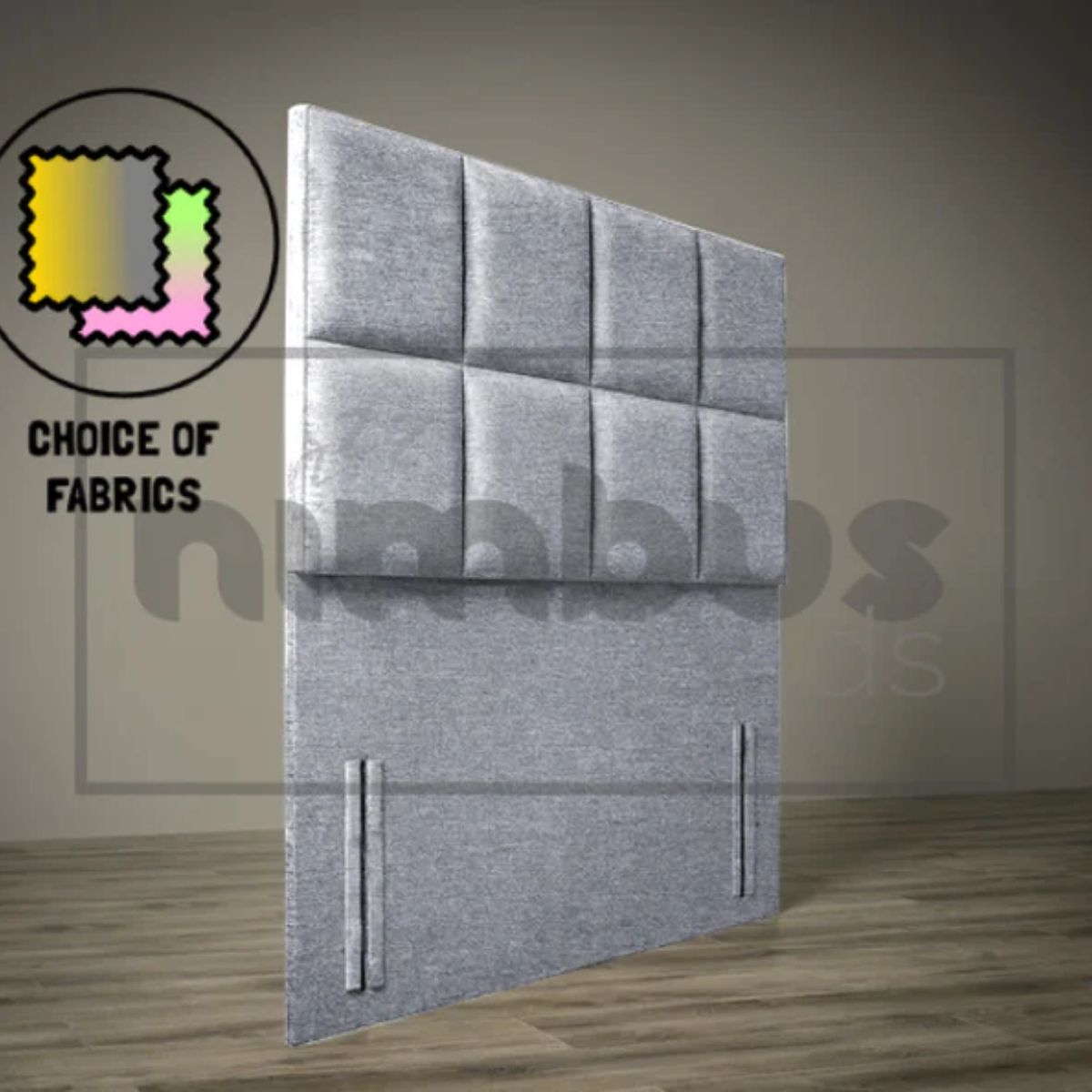 8 Square Floor Standing Headboard - Modern Upholstered Bed Frame Headboard for Bedroom Decor - Perfect for Master Bedroom, Guest Room & Apartment