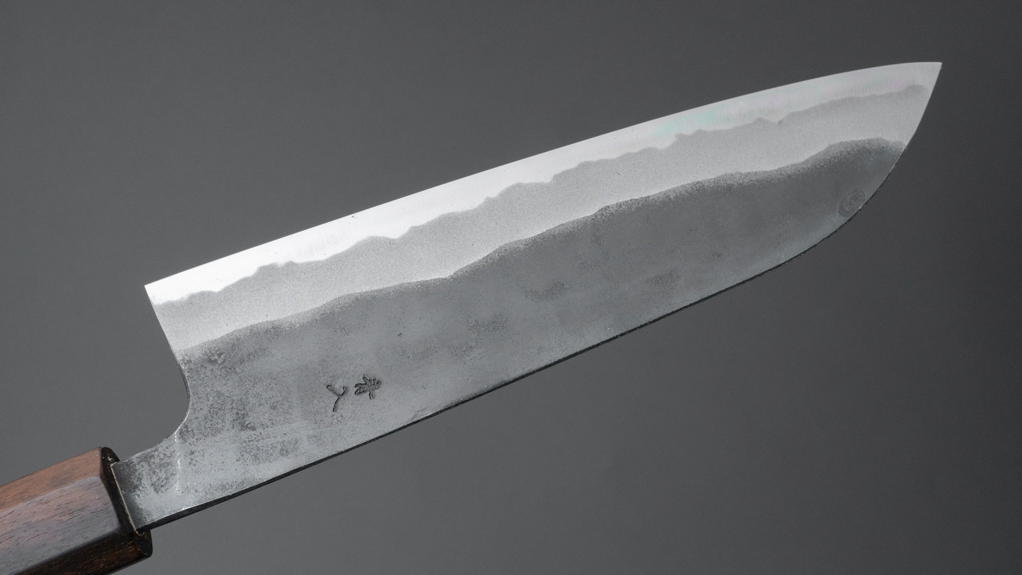 Hitohira Tosa Kurouchi Blue #2 Santoku Knife 170mm - Japanese Chef Knife with Walnut Handle & Ziricote Ferrule - Perfect for Slicing, Dicing & Chopping Vegetables, Meat & Fish