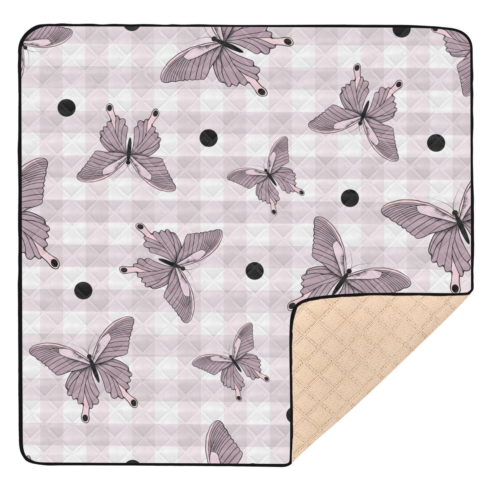 Butterfly Checkered Large Baby Gym & Activity Mat - 50