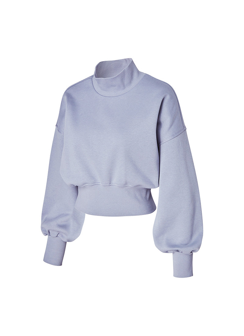 Cozy High Neck Crop Sweatshirt for Women - Soft Fleece Pullover Winter Top | Perfect for Casual Outfits, Lounge Wear & Street Style Fashion