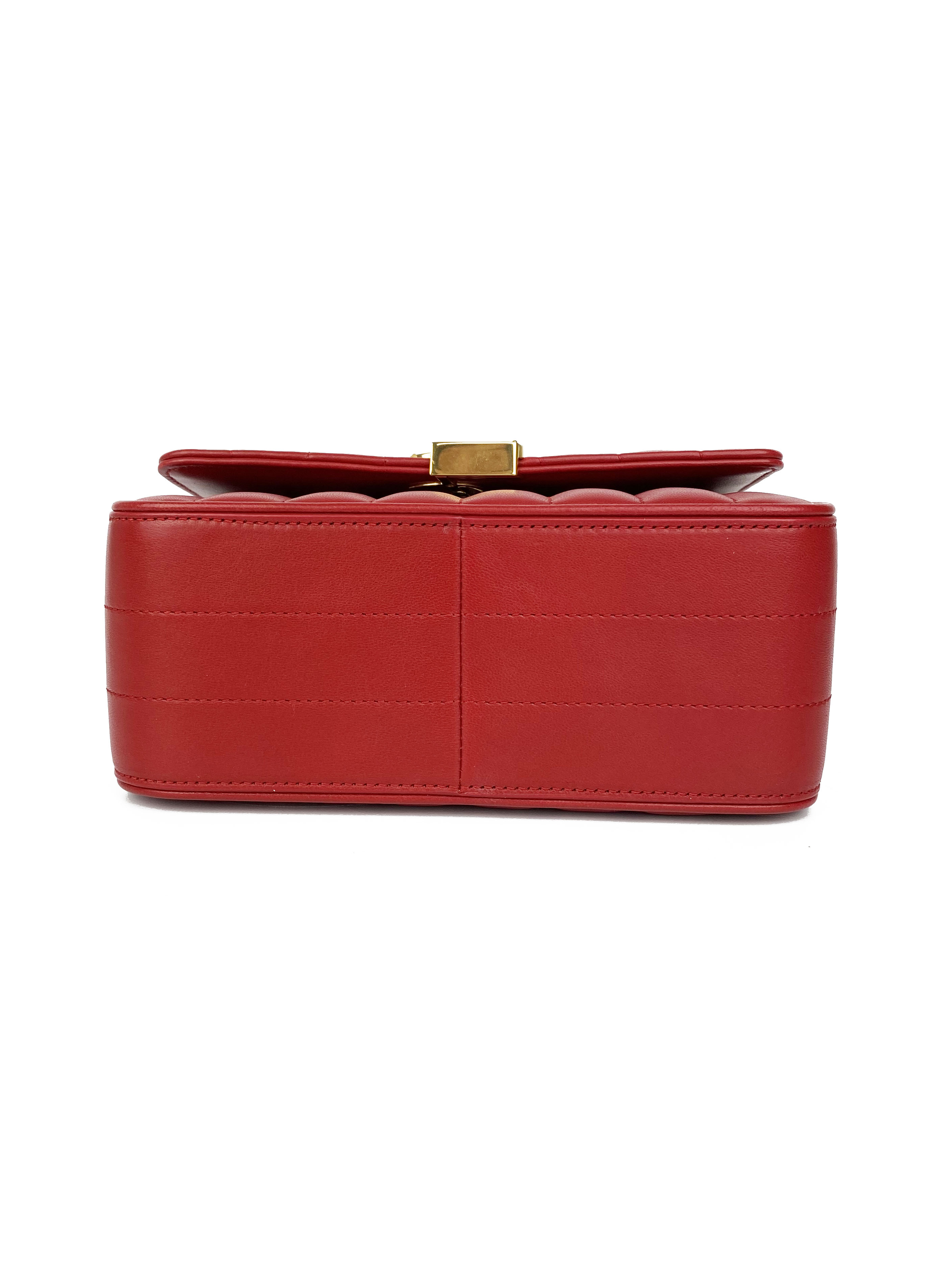 Saint Laurent Small Red Vicky Bag - Luxury Leather Crossbody Purse for Women | Perfect for Date Night, Parties & Everyday Use