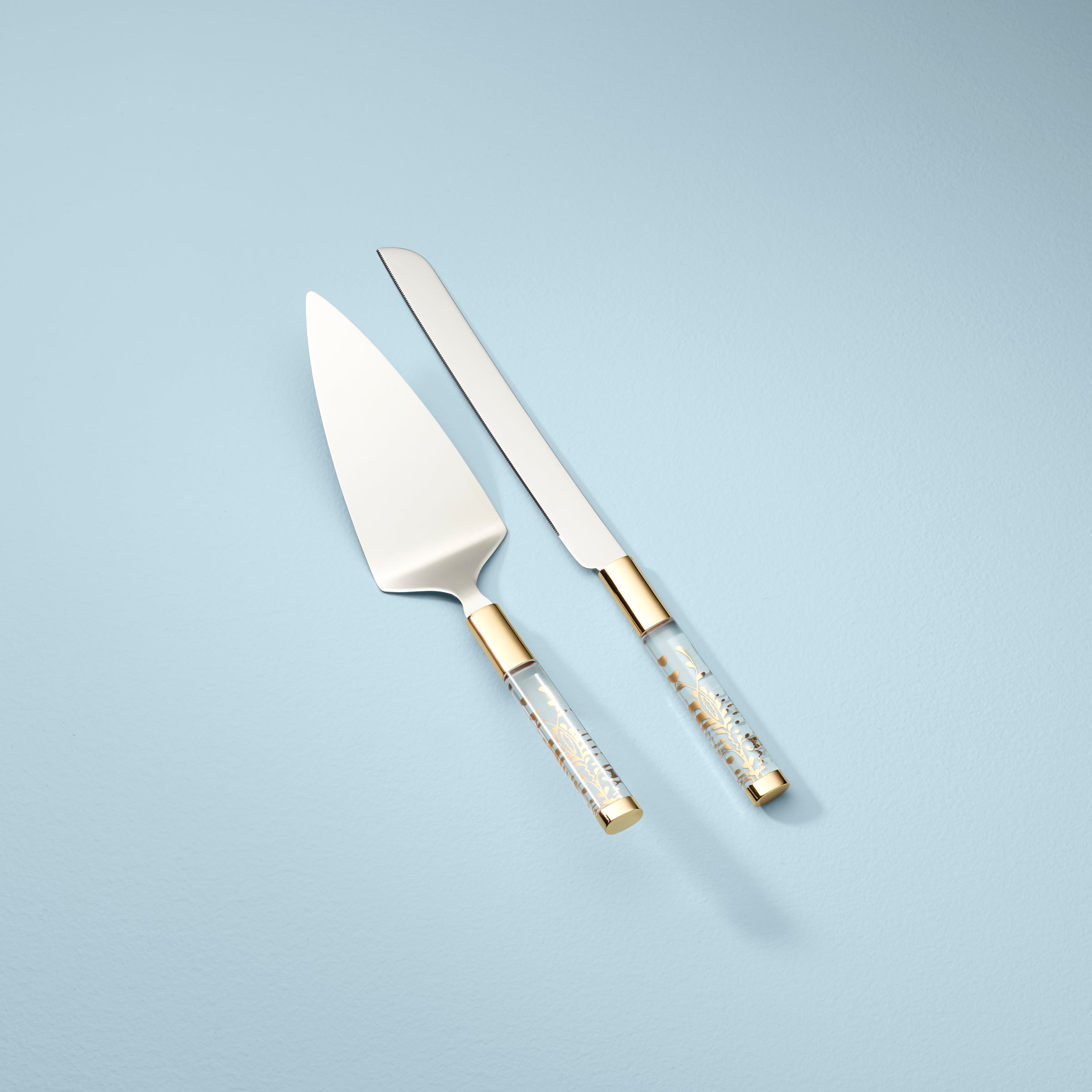 Opal Innocence 2-Piece Cake Knife & Server Set - Elegant Cake Cutting Set for Weddings, Birthdays & Special Occasions