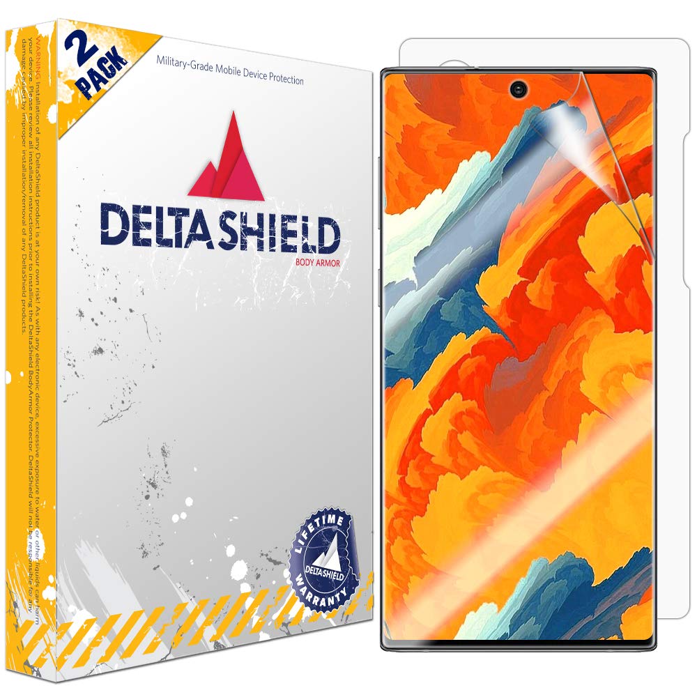 DeltaShield Full Body Skin for Samsung Galaxy Note 10+ Plus (Note 10+ 5G, 6.8 inch) - 2 Pack with Screen Protector - Military-Grade Clear HD Film for Front & Back Protection - Perfect for Work, Travel and Everyday Use