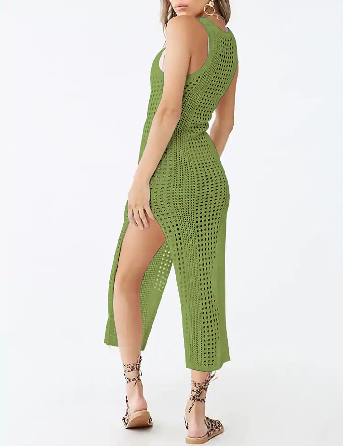 AILUNSNIKA Women's Crochet Cover Up Dress - Hollow Out Swimsuit Cover Up, Long Beach Dress for Summer, Perfect for Poolside, Beach Vacation & Boho Fashion