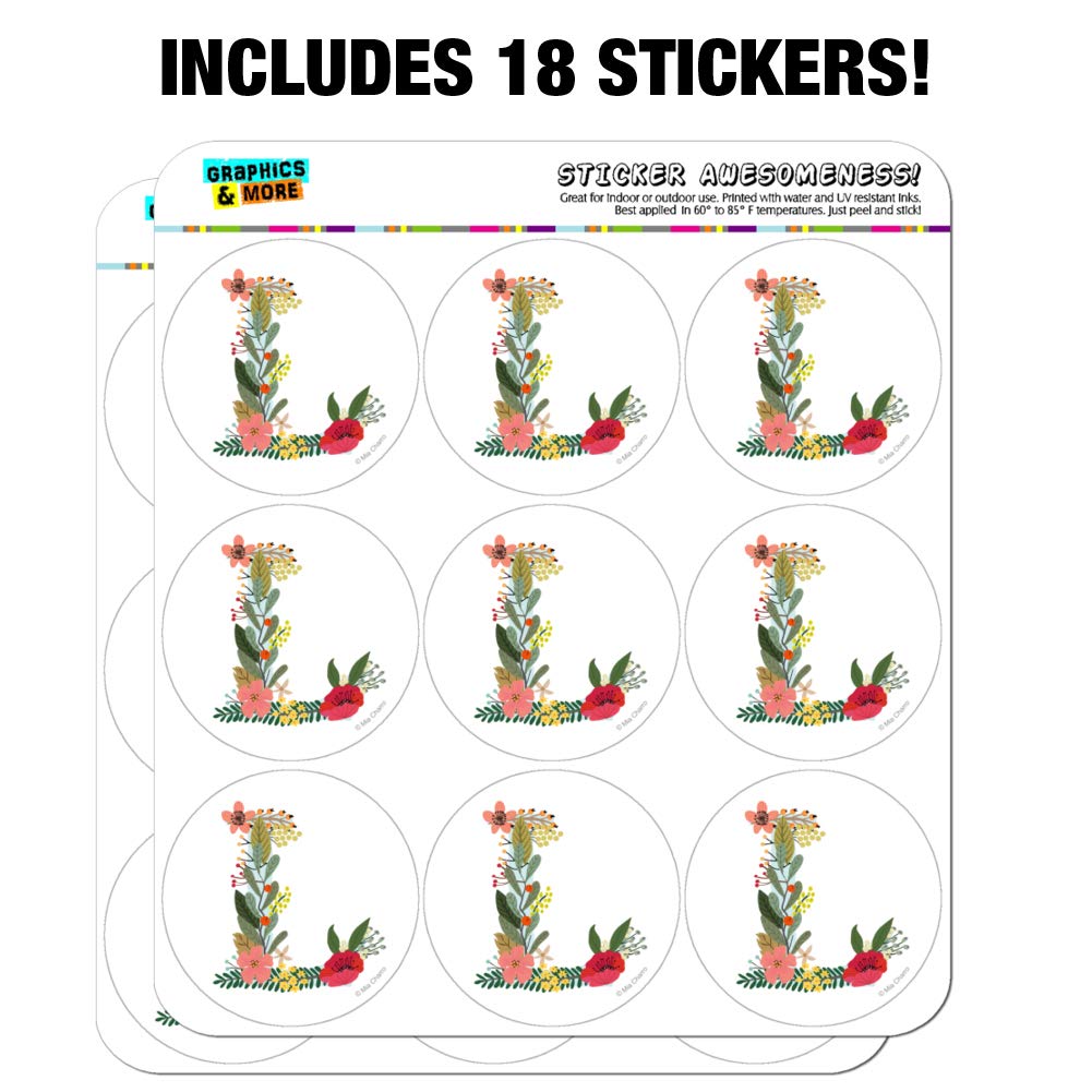 Floral Monogram Letter L Stickers for Planner, Calendar, Scrapbooking & DIY Crafts - Perfect for Bullet Journals, Scrapbooks, and Handmade Cards