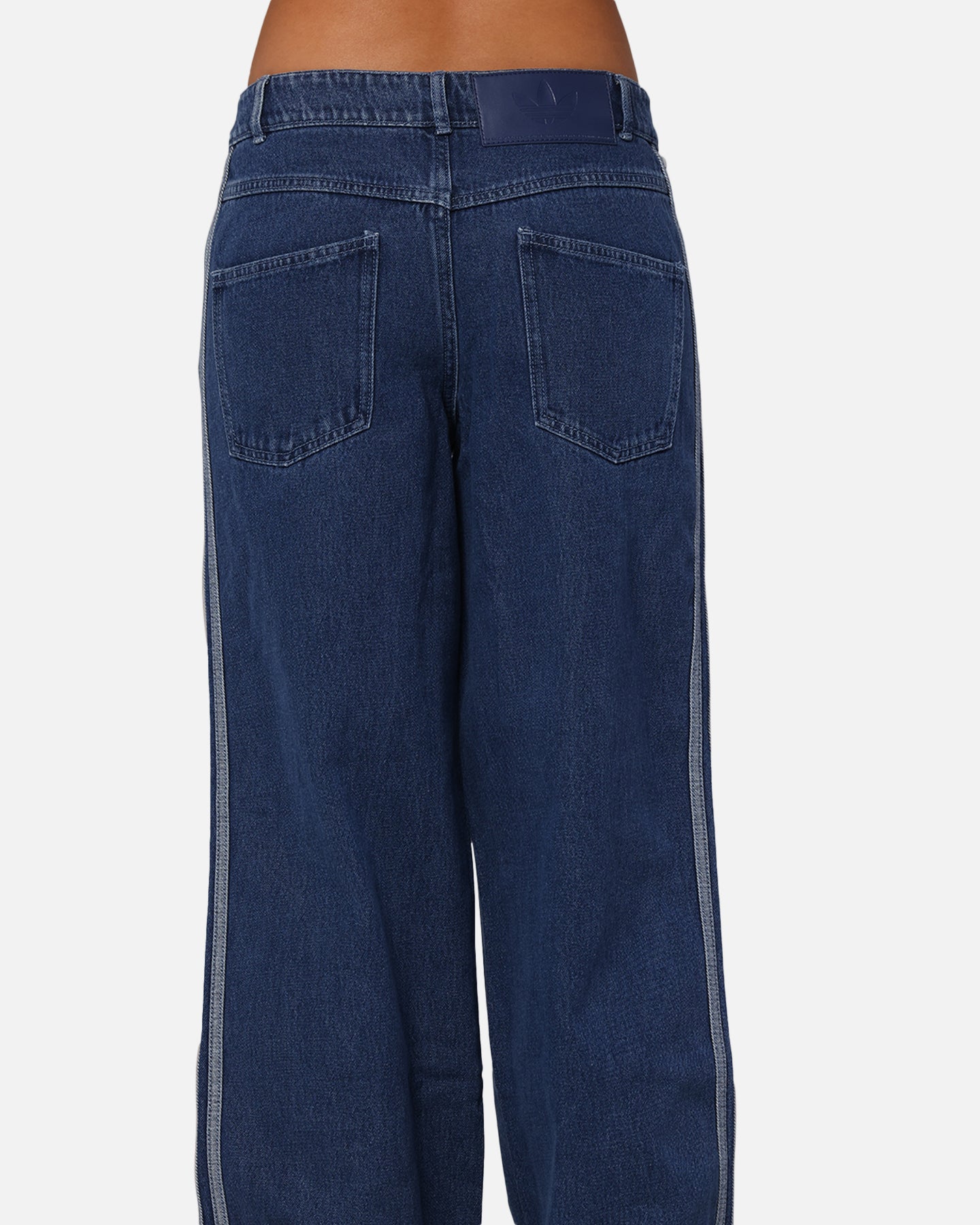 Adidas Women's 3 Stripes Denim Track Pants - Casual Athletic Joggers for Running, Workout & Streetwear Fashion (Indigo Blue)